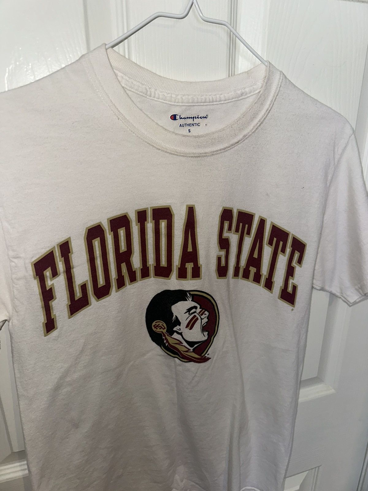 Champion Florida State Seminoles Champion Tee White Mens Small Cotton Size US S / EU 44-46 / 1 - 2 Thumbnail