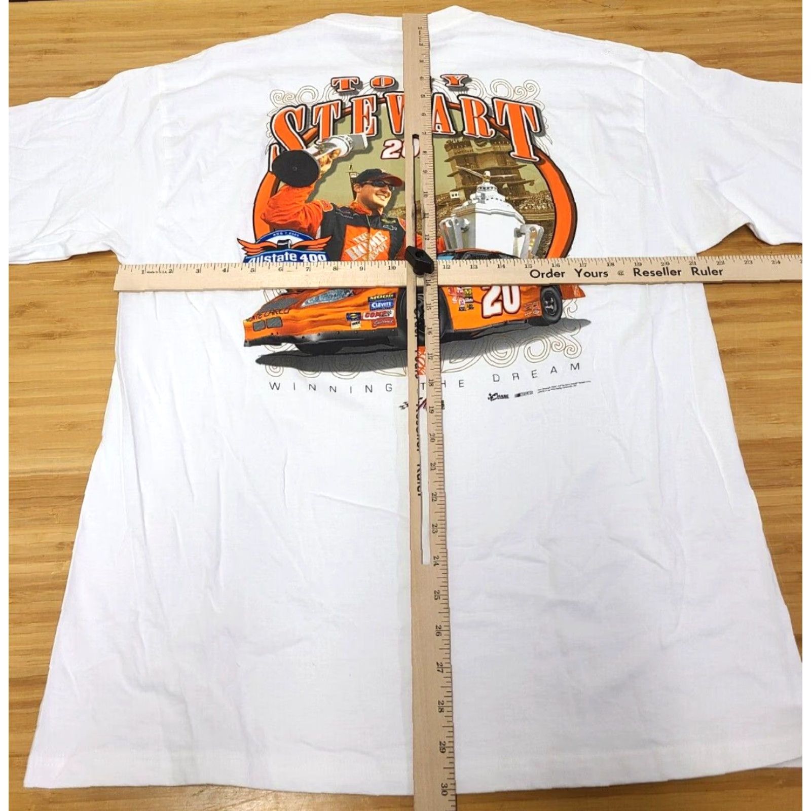 Chase Authentics Tony Stewart Chase Authentics Shirt Racing 2005 Brickyard Dream White L Men Short Sleeve Cotton Graphic Print 2000s Size US L / EU 52-54 / 3 - 7 Thumbnail