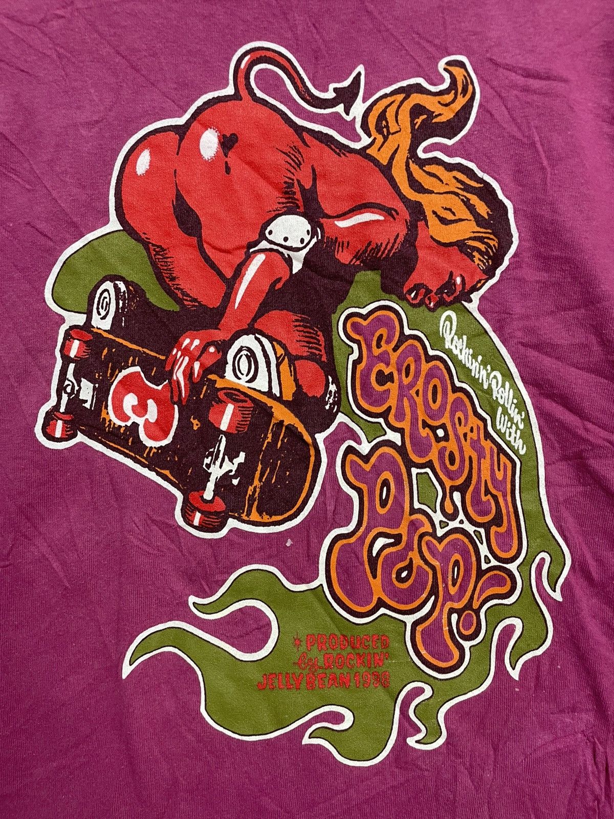 Vintage Vintage 90s Erosty Pop Rockin Jelly Bean T-Shirt Size US S / EU 44-46 / 1 - 2 Thumbnail