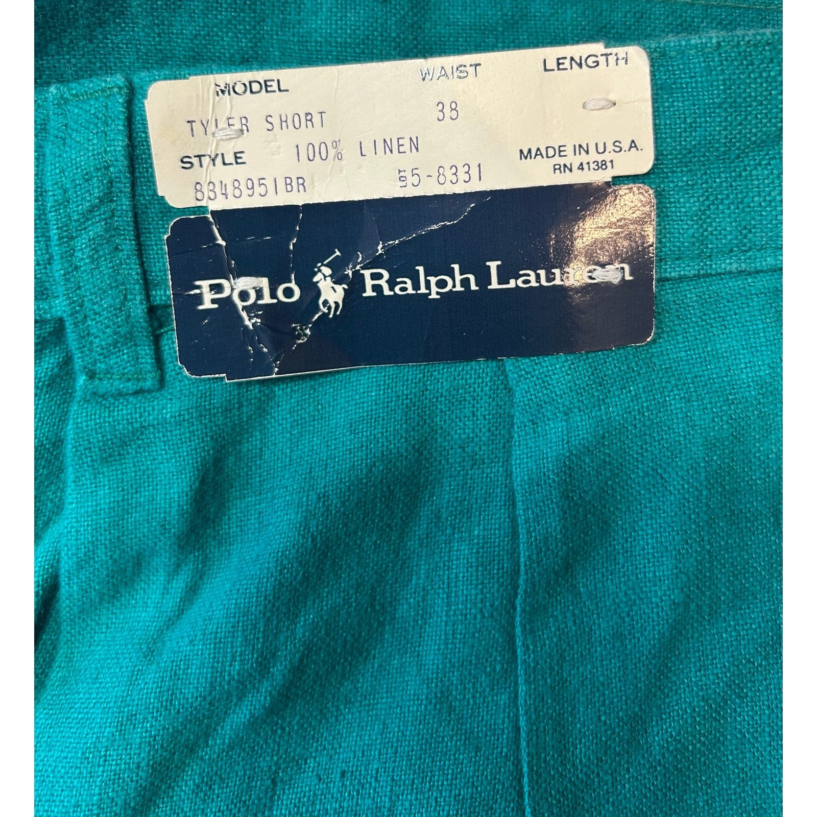 Polo Ralph Lauren Vintage 80s men’s Polo RL Tyler shorts cream NWT linen sz 38 Size US 38 / EU 54 - 7 Thumbnail