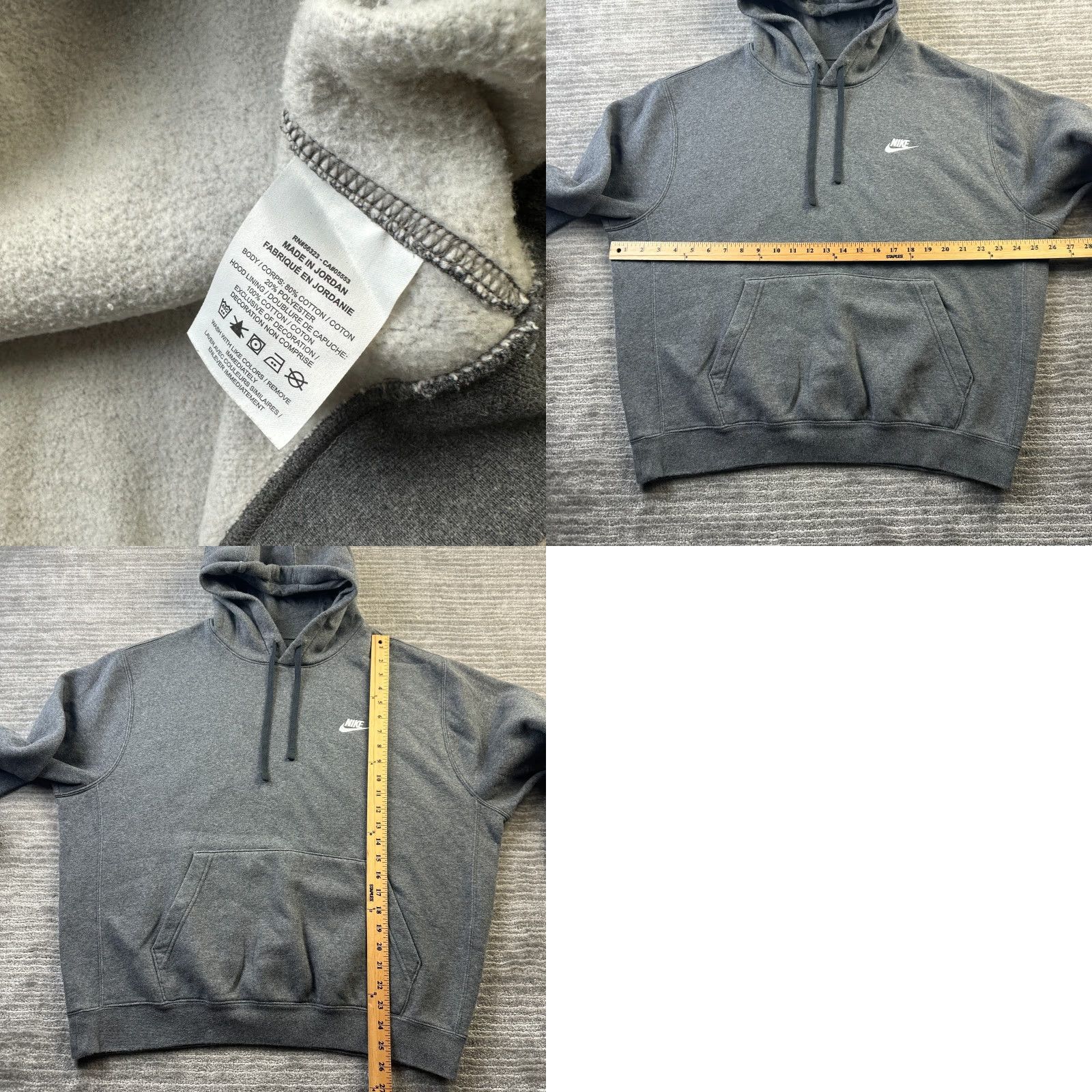 Nike Nike Mens Large Gray Hoodie Hooded Sweatshirt Pullover Club Fleece Size US L / EU 52-54 / 3 - 8 Thumbnail