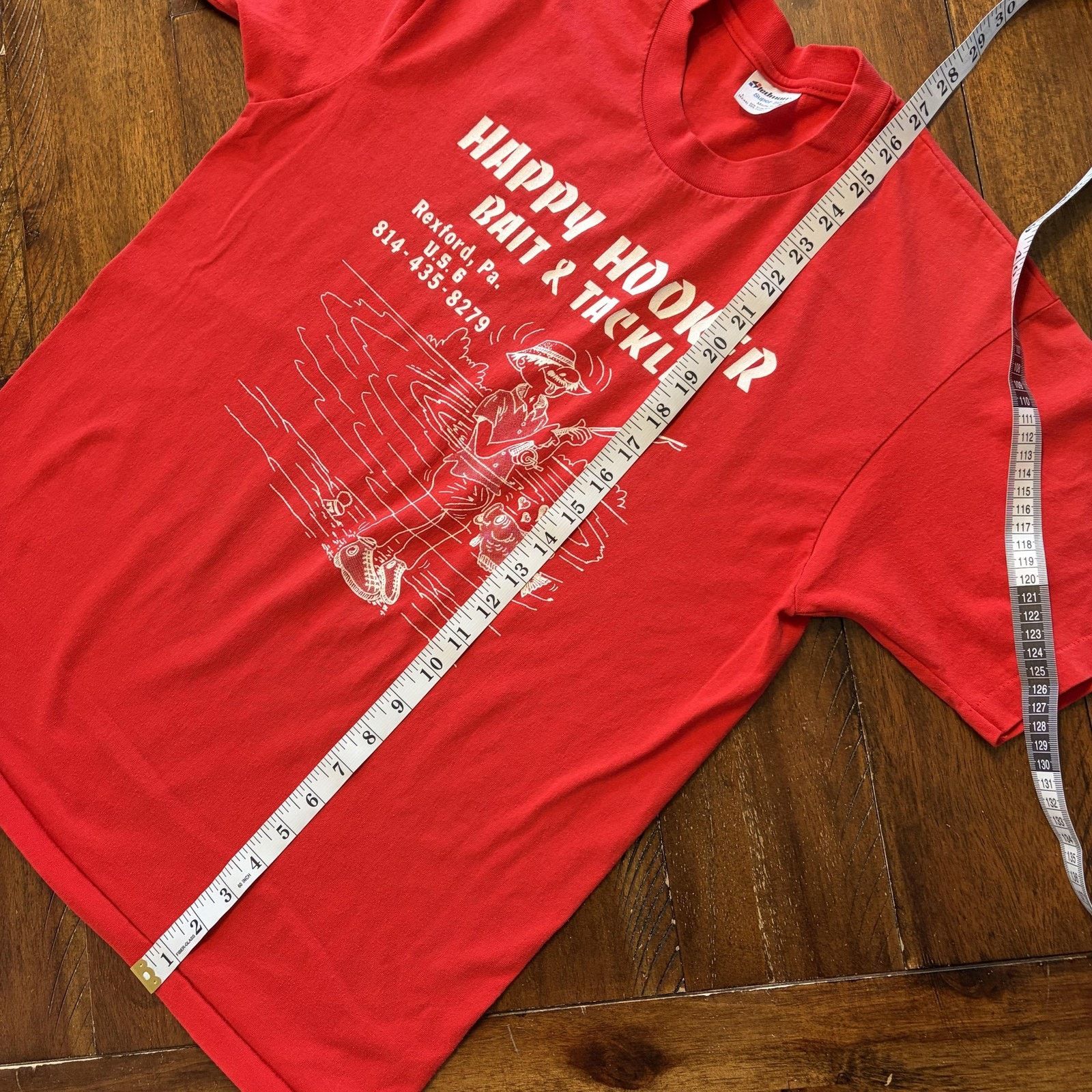 Vintage Vtg Stedman Happy Hooker Bait & Tackle Shirt L Red Fishing Size US L / EU 52-54 / 3 - 7 Thumbnail