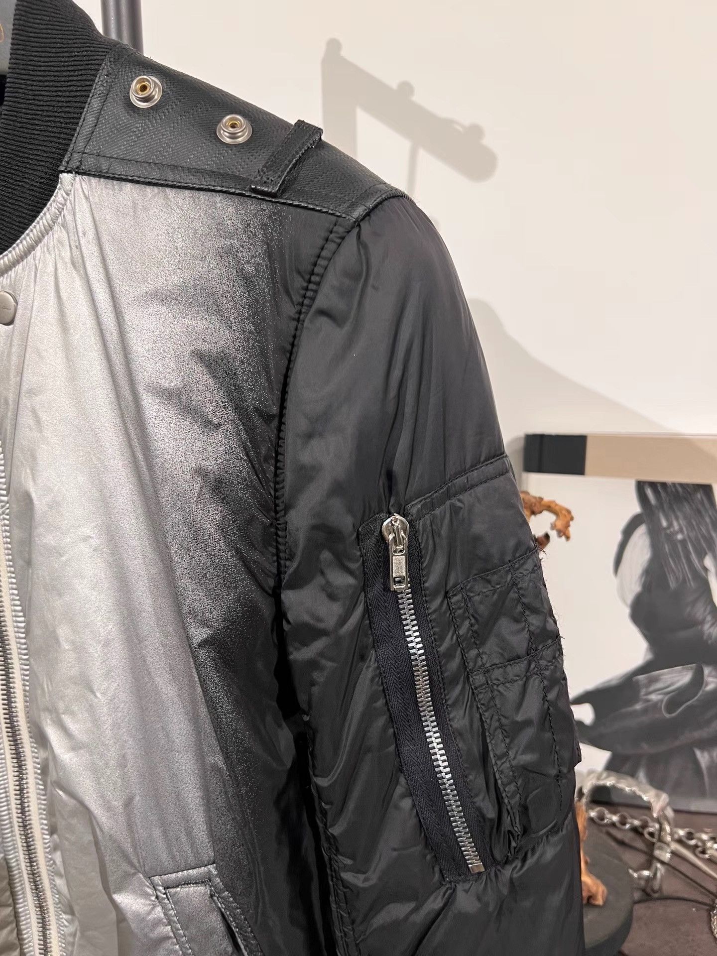 Rick Owens Rick Owens Gradient Coated MA-1 Bomber Jacket K35 Size US M / EU 48-50 / 2 - 6 Thumbnail