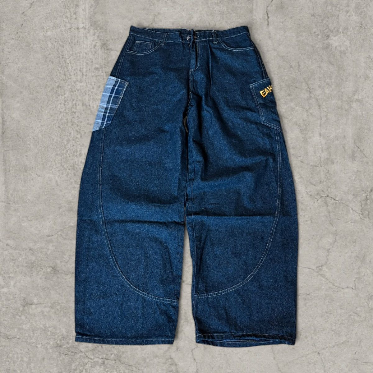 Japanese Brand Cool wide skater Japanese style jeans in navy blue. Size L Size US 34 / EU 50 - 1 Thumbnail
