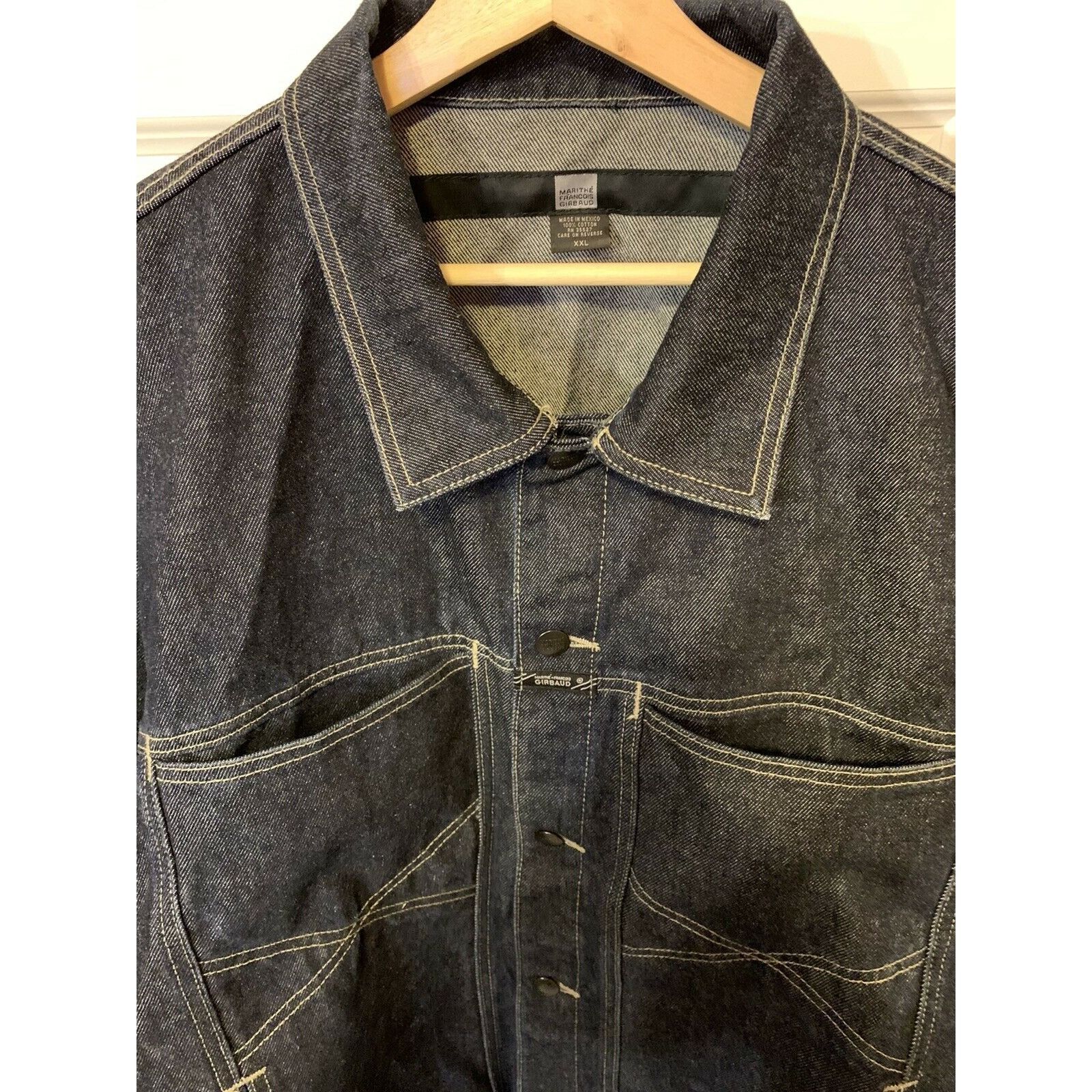 Marithe + Francois Girbaud Vtg Marithe Francois Girbaud Blue Denim Trucker Jean Jacket Size US XXL / EU 58 / 5 - 1 Thumbnail