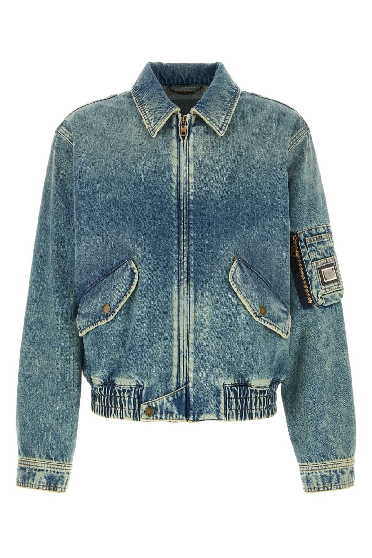 Dolce & Gabbana Denim Bomber Jacket Size US L / EU 52-54 / 3 - 1 Thumbnail