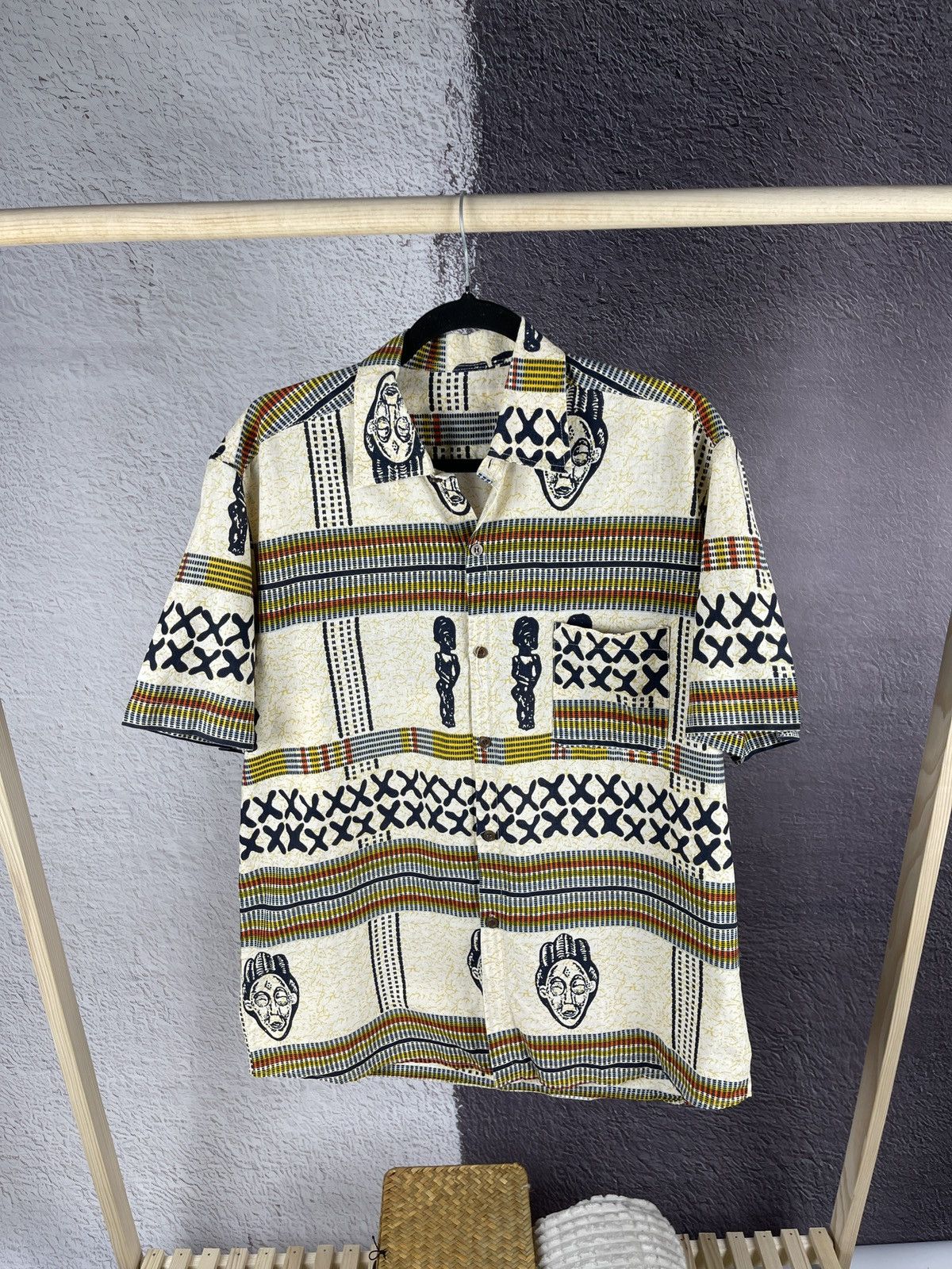 Vintage Vintage Egyptian Pharaoh pattern ss shirt Hawaiian Size US L / EU 52-54 / 3 - 1 Thumbnail