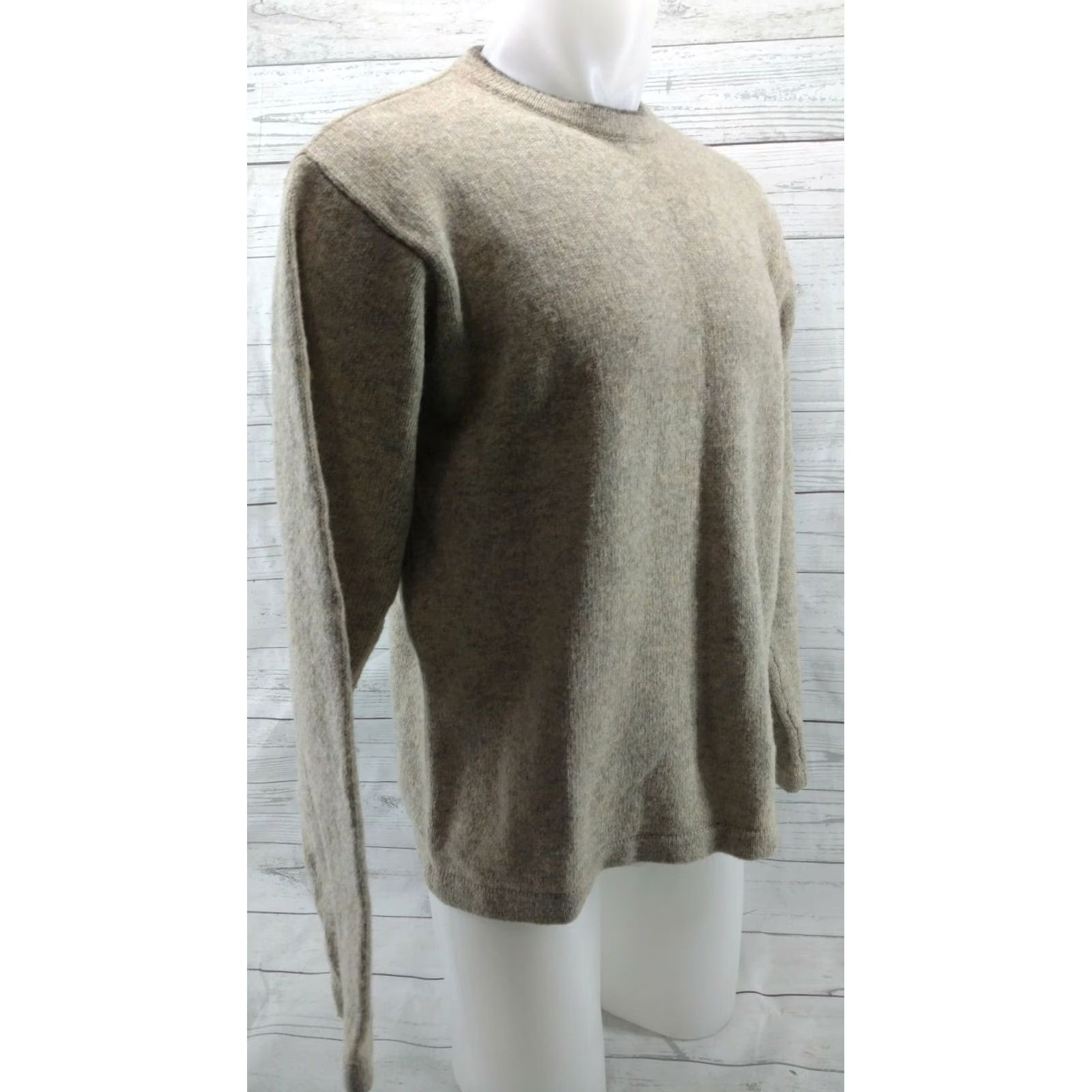 Vintage WOOLRICH Men's Wool Blend Sweater Size L Khaki Heather Pullover Size US L / EU 52-54 / 3 - 3 Thumbnail