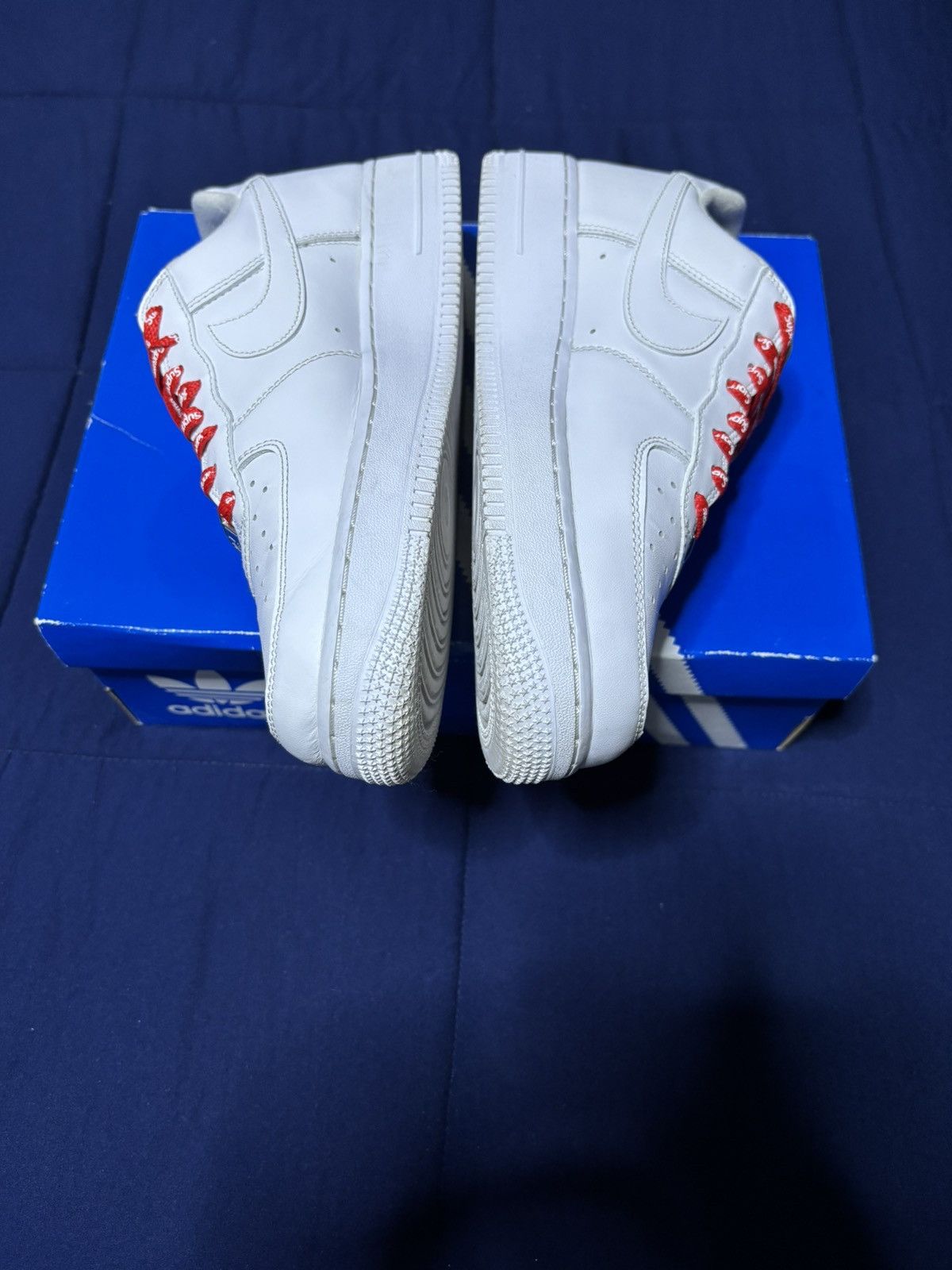 Nike Supreme x Air Force 1 Low Box Logo White 2020 Size 8 Size US 8 / EU 41 - 3 Thumbnail