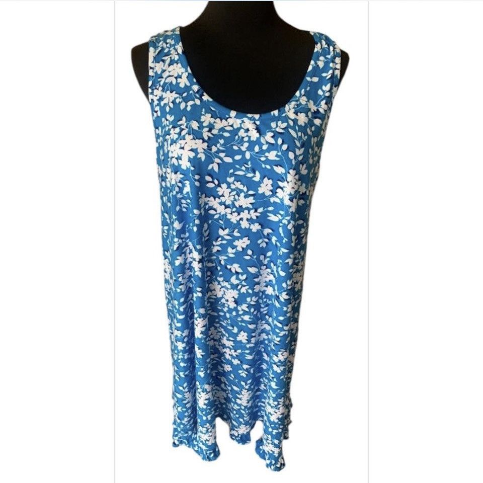 Vintage NWT Designer Item Draper James Sleeveless Tank Dress Blue Size M / US 6-8 / IT 42-44 - 4 Thumbnail