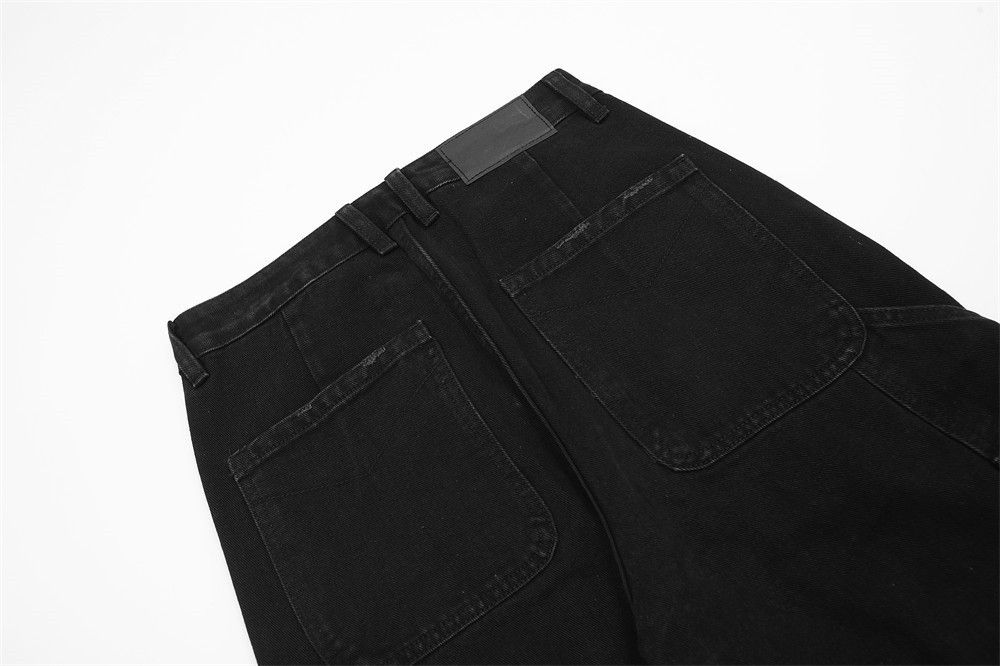Japanese Brand × Jean Men's washed hip-hop trendy ripped patch rivet jeans Size US 32 / EU 48 - 5 Thumbnail
