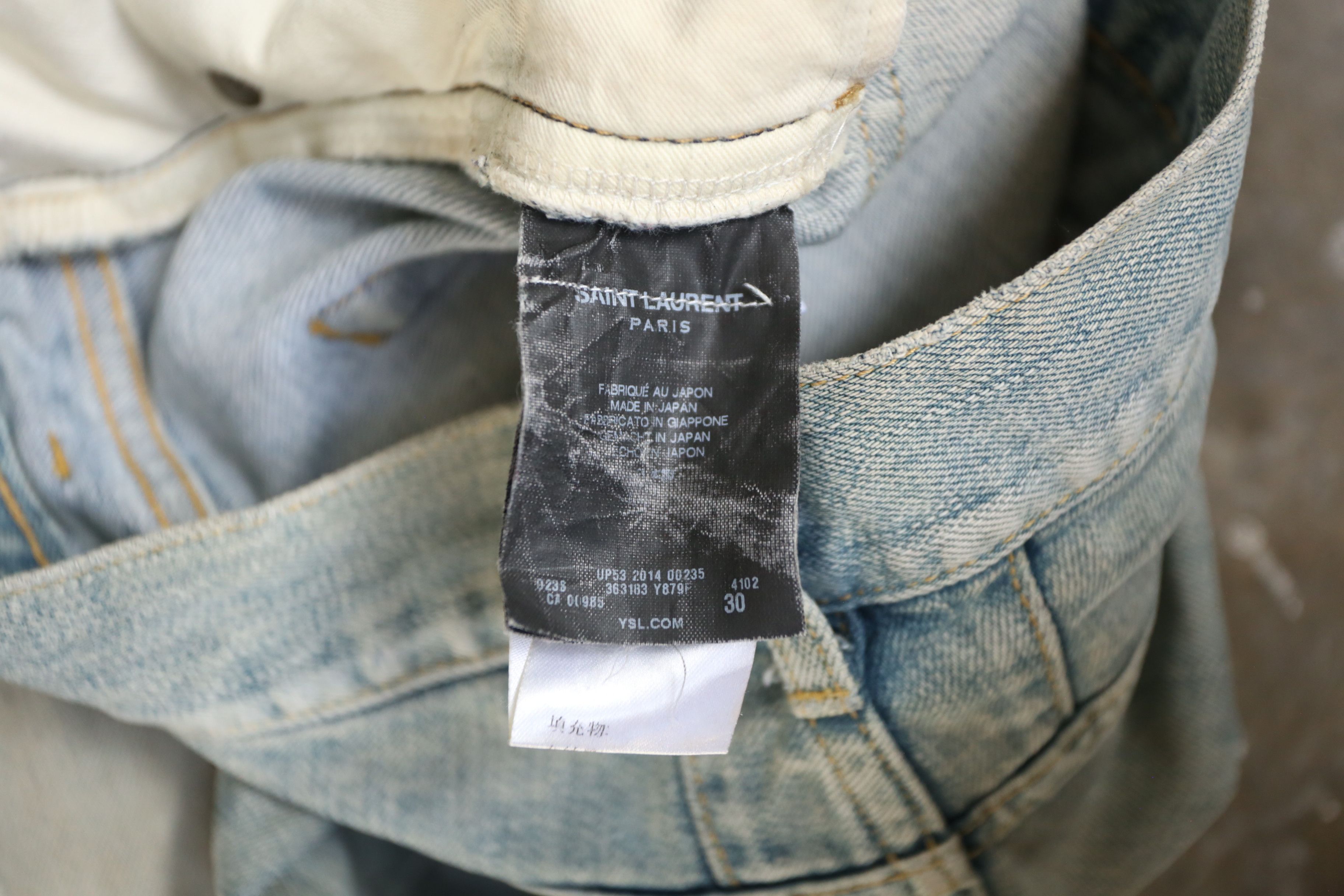 Saint Laurent Paris SLP - Hedi Slimane - F/W 14 - D01 Crash Denim Jean Size US 30 / EU 46 - 10 Thumbnail