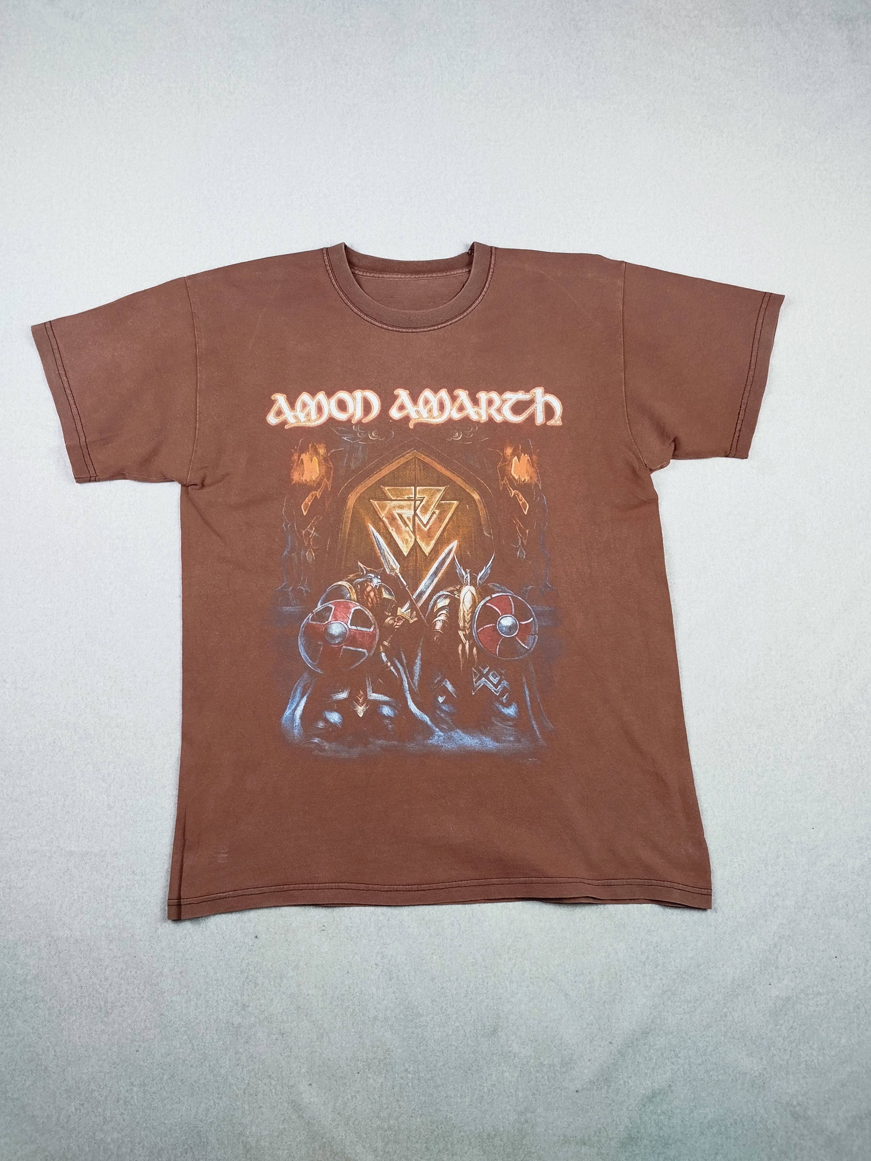 Band Tees × Vintage Amon Amarth Guardians Of Asgard washed brown t-shirt Size US M / EU 48-50 / 2 - 1 Thumbnail