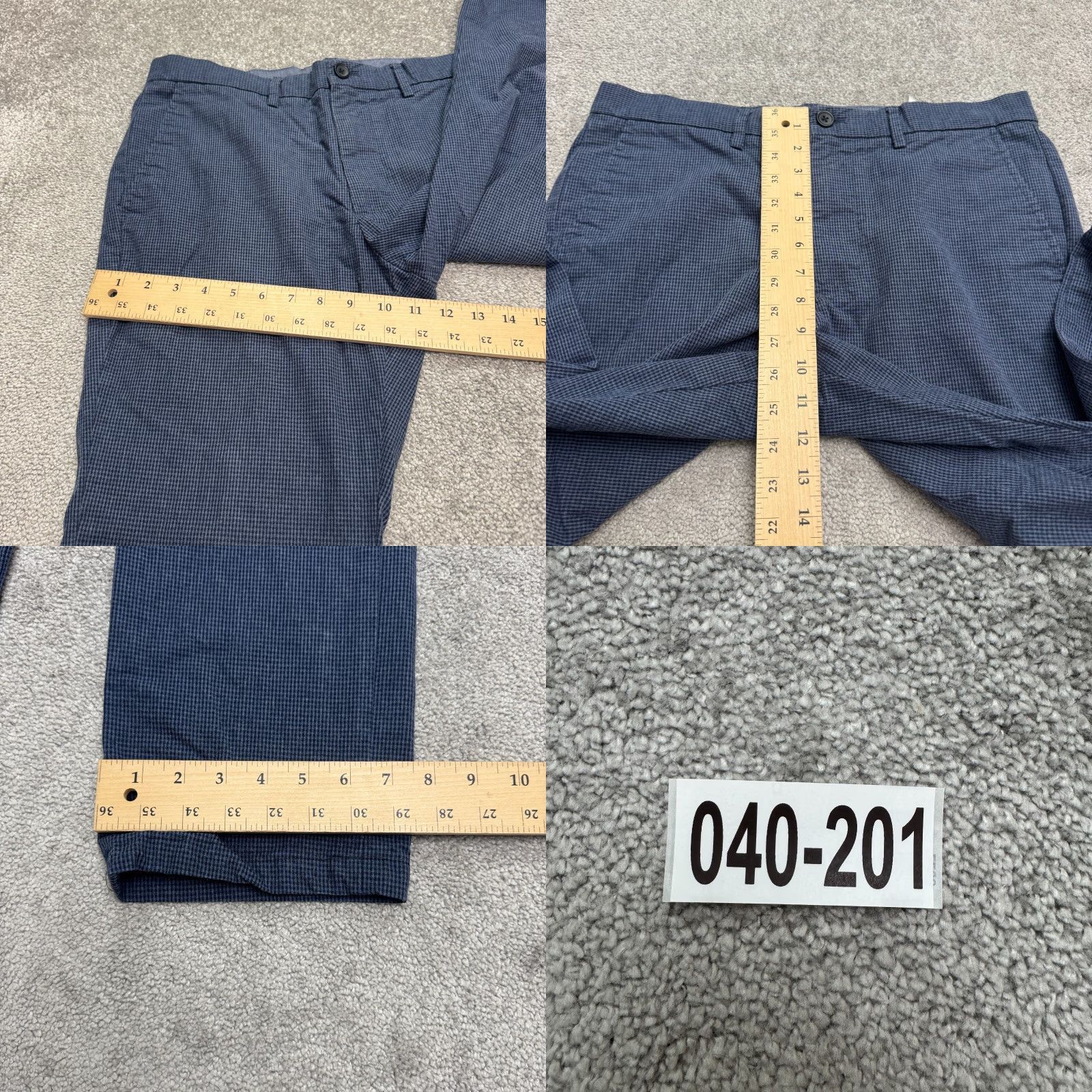 Banana Republic Banana Republic Aiden Fit Chino Pants Mens 33x32 Navy Blue Houndstooth Cotton Shirt or Pants? Size US 33 - 9 Thumbnail