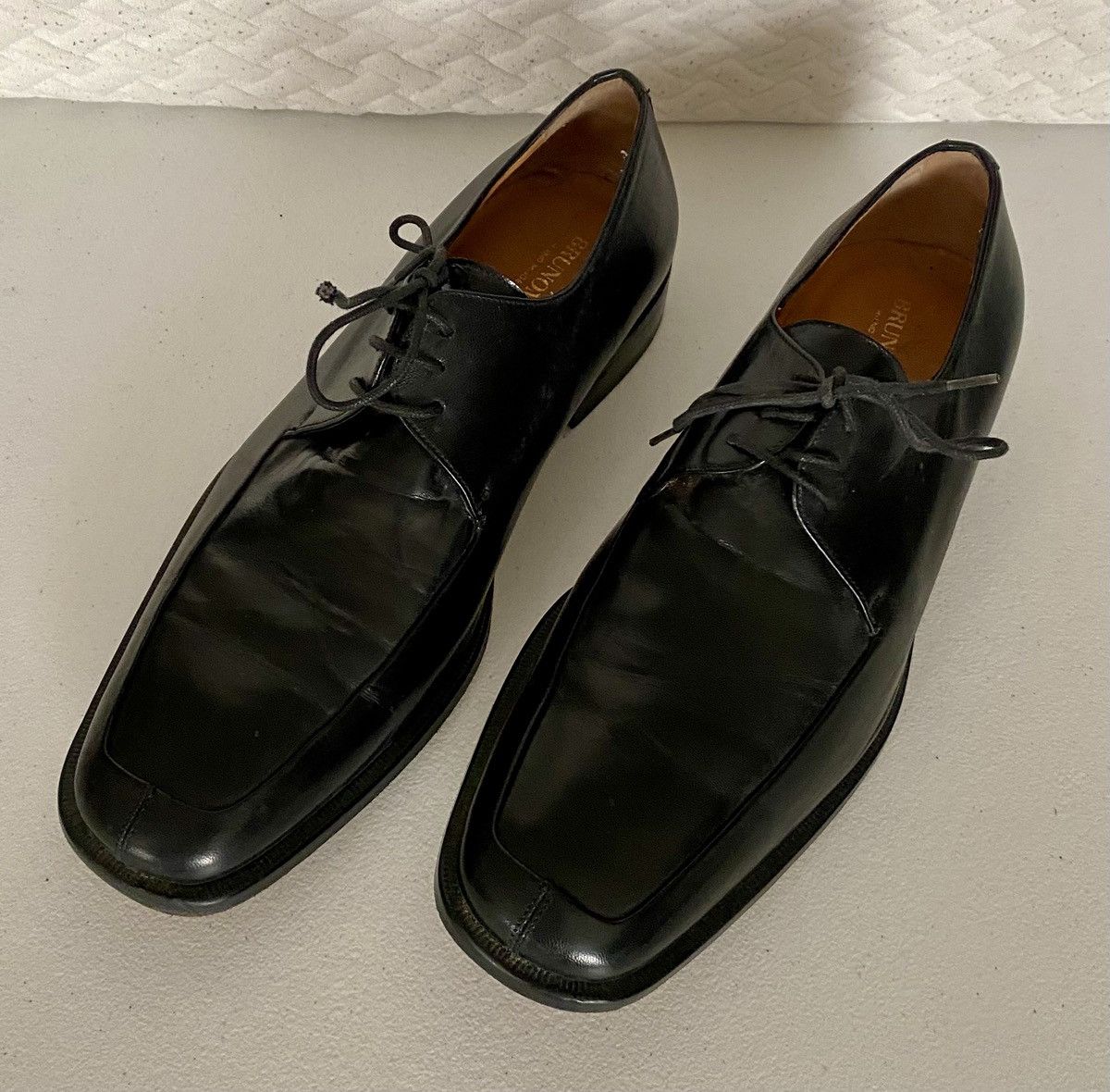 Bruno Magli Bruno Magli Made in Italy Black Leather Split Toe Derby 11 M Size US 11 / EU 44 - 11 Thumbnail