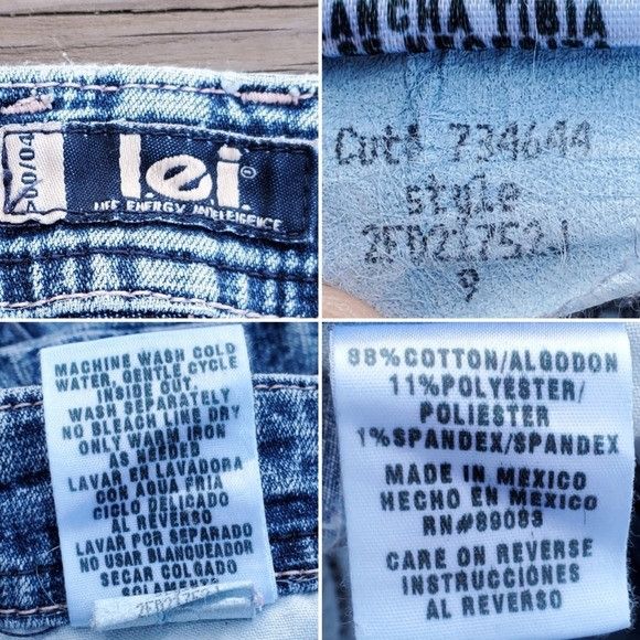 Vintage Vintage 90s y2k LEI Blue Denim Low Rise Hip Huggers Flare Bo Size 30" / US 8 / IT 44 - 5 Thumbnail