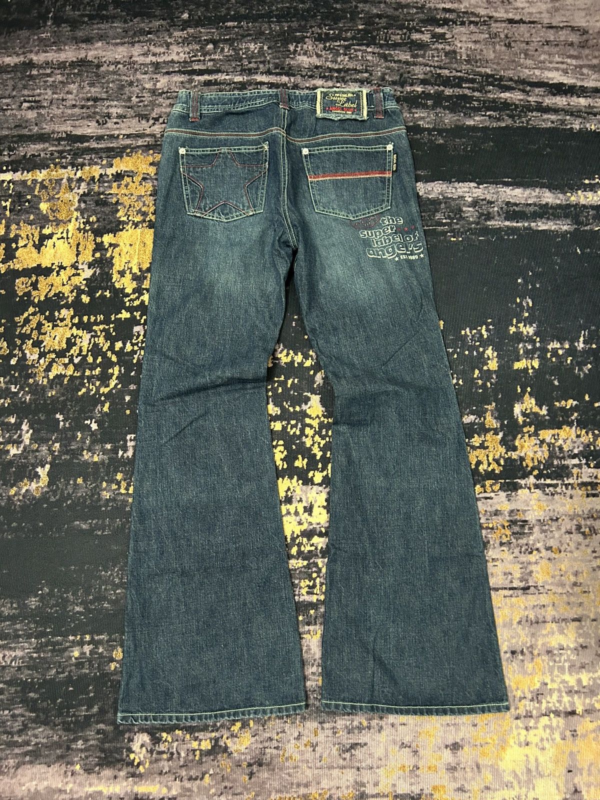Angel Blue Vintage Angel Blue One Star Pocket Back Wash Flare Jeans Size US 29 - 4 Thumbnail