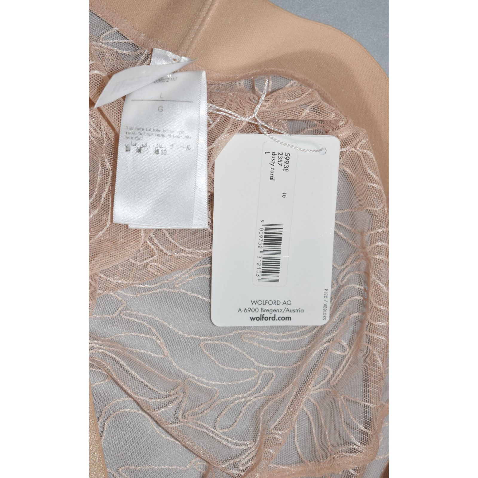 Wolford A4 NWT WOLFORD Transparent Dusty Coral Leafage Skirt Size L Size 32" / US 10 / IT 46 - 4 Thumbnail