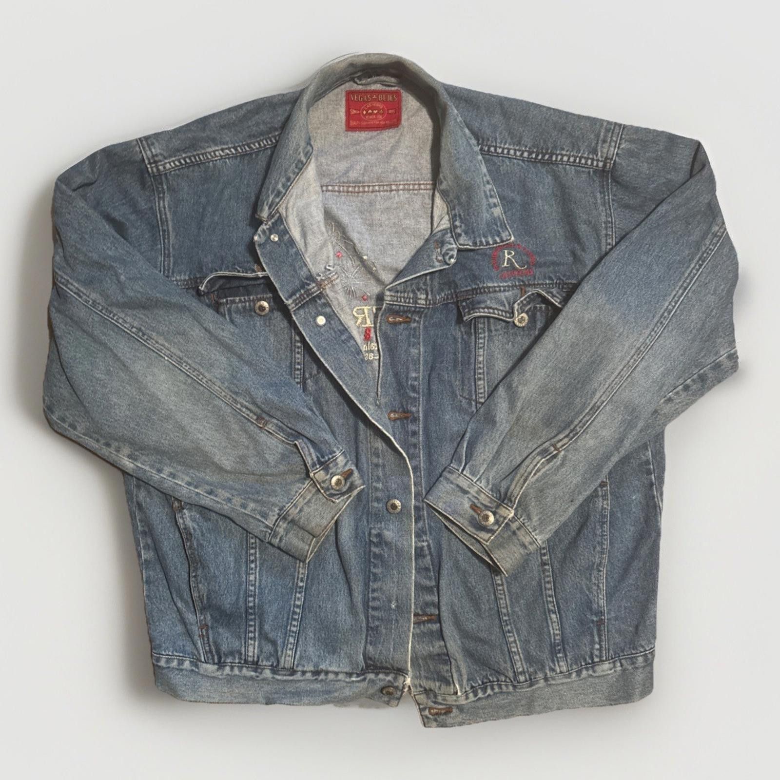 Other Vintage Denim Jean Jacket XL Riviera Blues Casino LAS VEGAS Size US XL / EU 56 / 4 - 1 Thumbnail