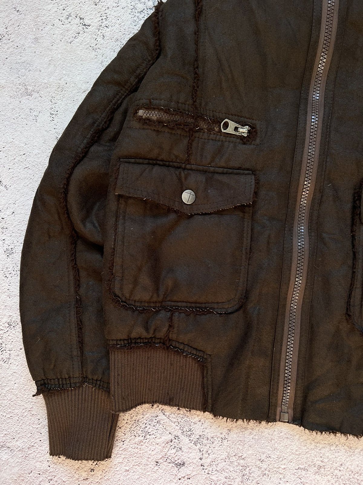 If Six Was Nine × Le Grande Bleu (L.G.B.) Vintage Grunge Zip Fur Jacket IfSixWasNine Y2K Japan Style Size M / US 6-8 / IT 42-44 - 6 Thumbnail