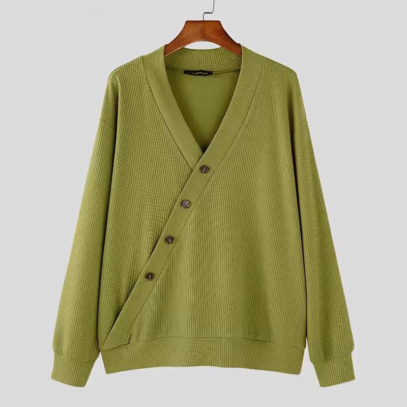Other Casual Streetwear Green V-Neck Sweater Cardigan Size US XL / EU 56 / 4 - 2 Thumbnail