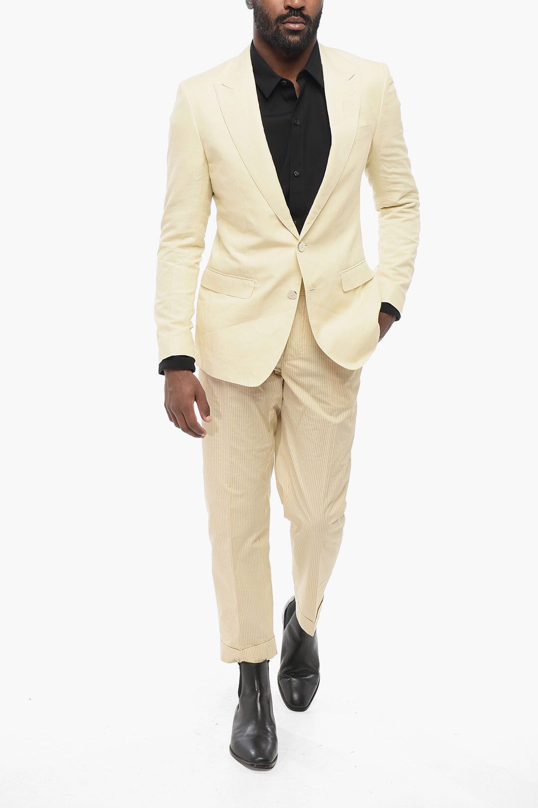 Dolce & Gabbana og1mm0825 Taormina Unlined Linen Blend Blazer in Beige Size US M / EU 48-50 / 2 - 4 Thumbnail