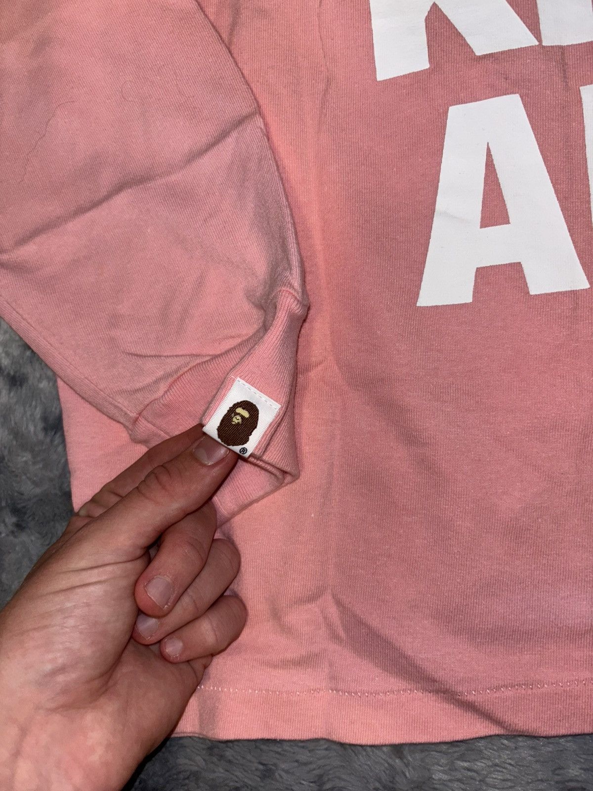 Bape RARE A Bathing Ape Long Sleeve Asnka Tee Pink Size US M / EU 48-50 / 2 - 4 Thumbnail