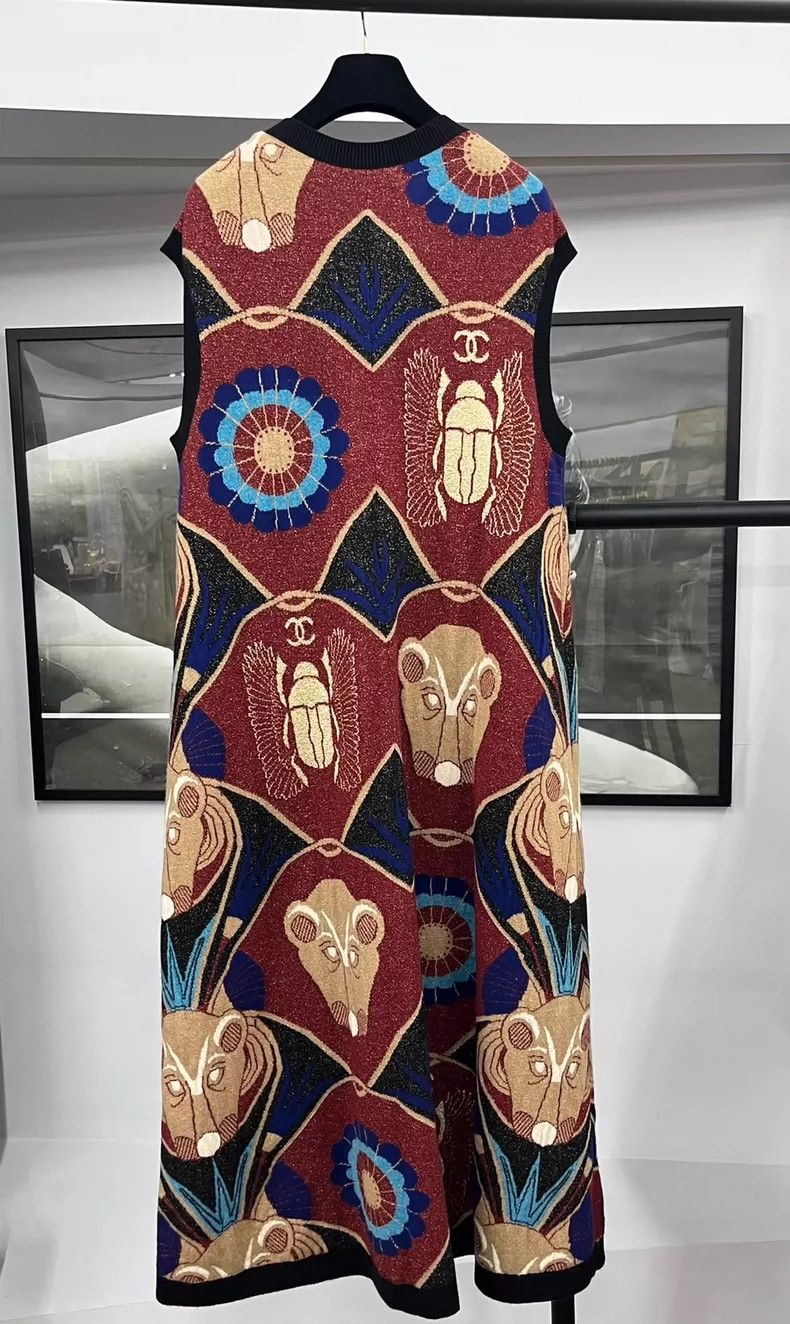 Chanel Chanel Egyptian series beetle printed cashmere long vest Size S / US 4 / IT 40 - 3 Thumbnail