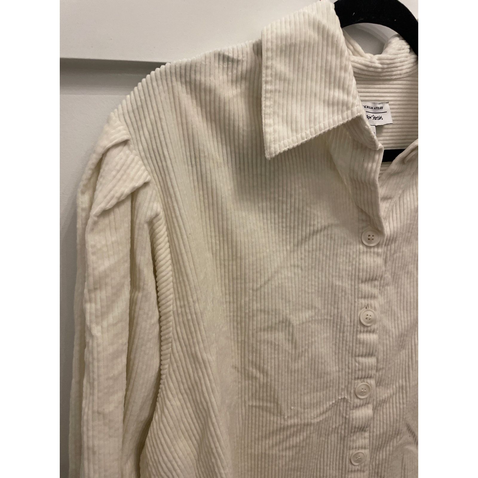 & Other Stories & Other Stories Cream Corduroy Pleated Shoulder Shacket,sz 2 Size XS / US 0-2 / IT 36-38 - 4 Thumbnail