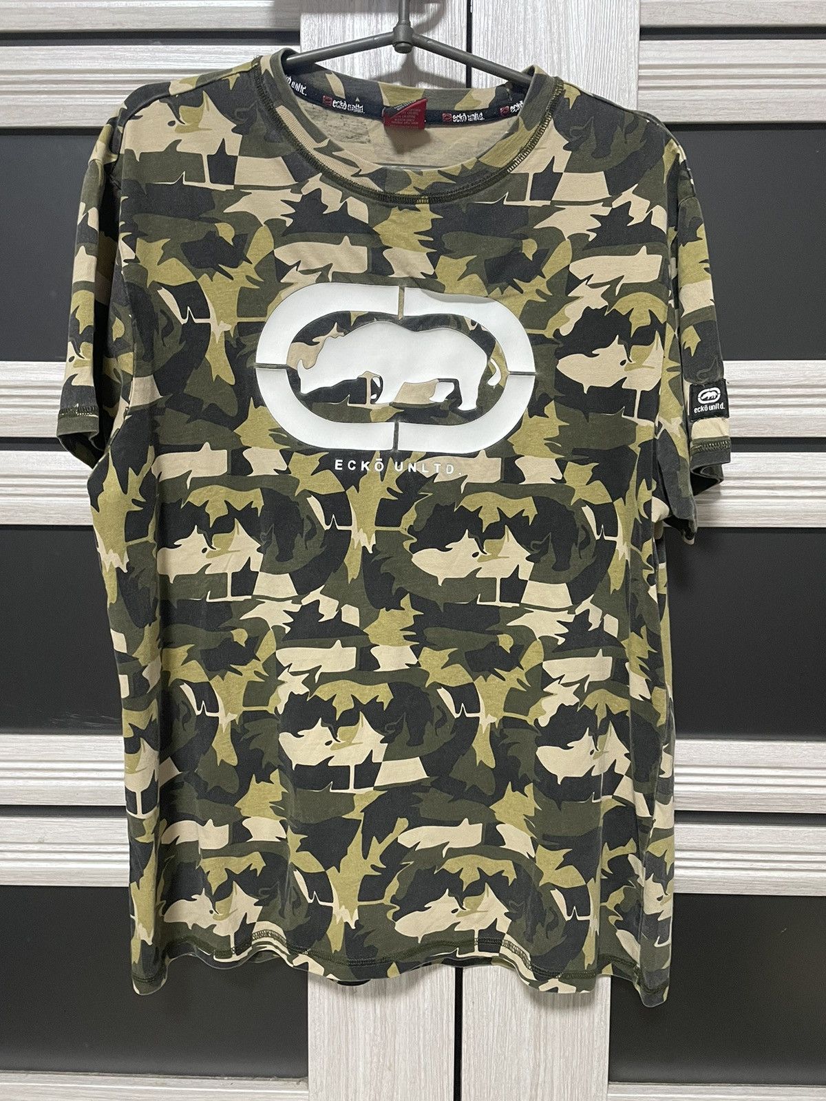 Ecko Unltd. Ecko Unltd. Y2K Camo Rhino Logo Vintage Streetwear Tee L Size US L / EU 52-54 / 3 - 1 Thumbnail