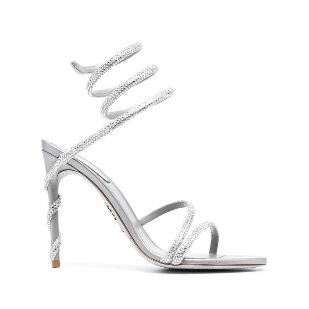 RENE CAOVILLA CRYSTALS SANDALS SIZE 37.5