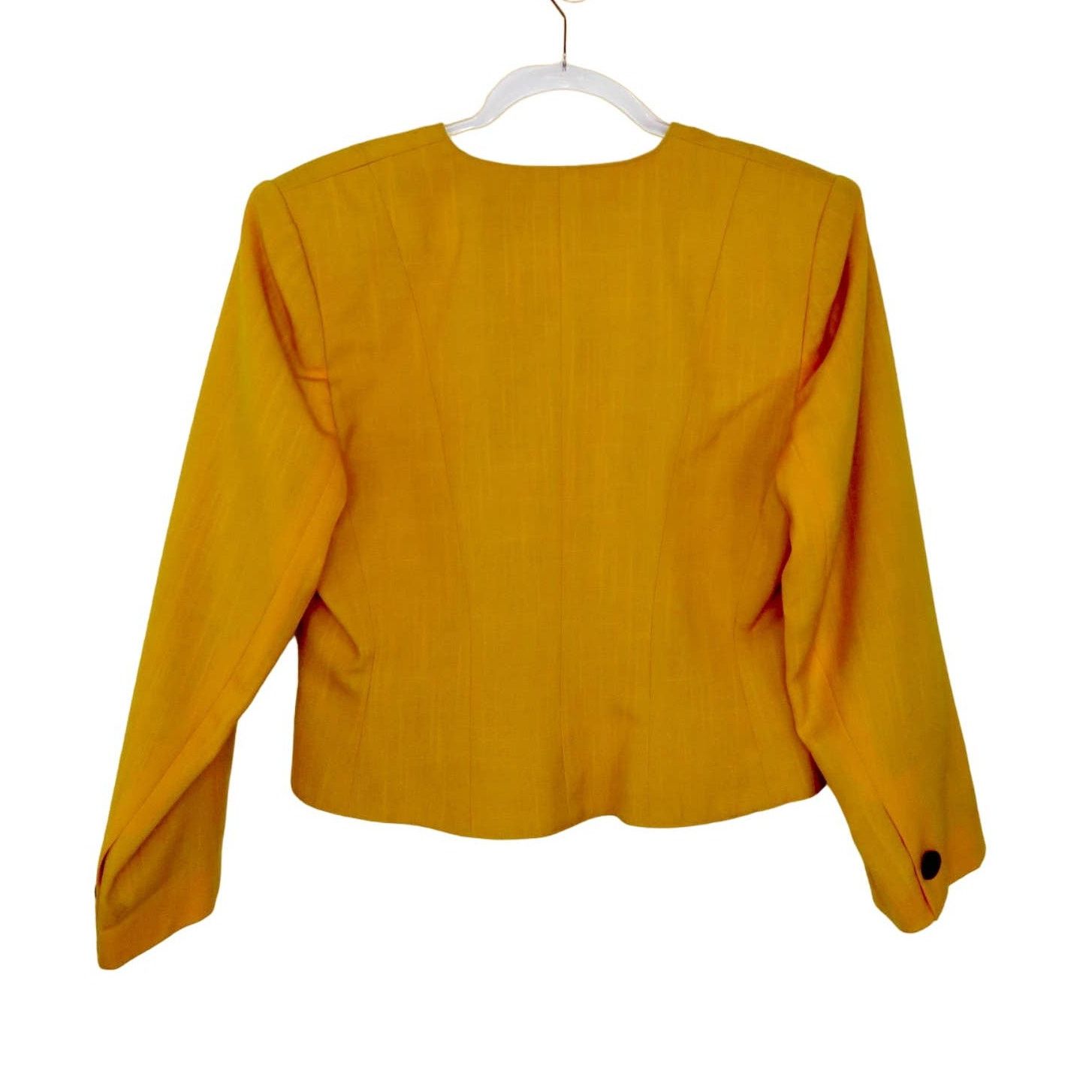 Vintage 1970s Vintage Yellow Blazer Jacket Medium Size M / US 6-8 / IT 42-44 - 3 Thumbnail
