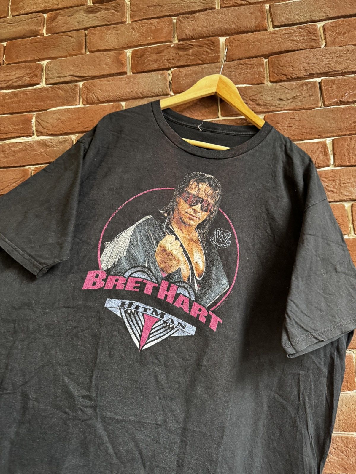 Vintage WWF Bret Hitman Hart Rare Wrestling T Shirt Size US XXL / EU 58 / 5 - 4 Thumbnail