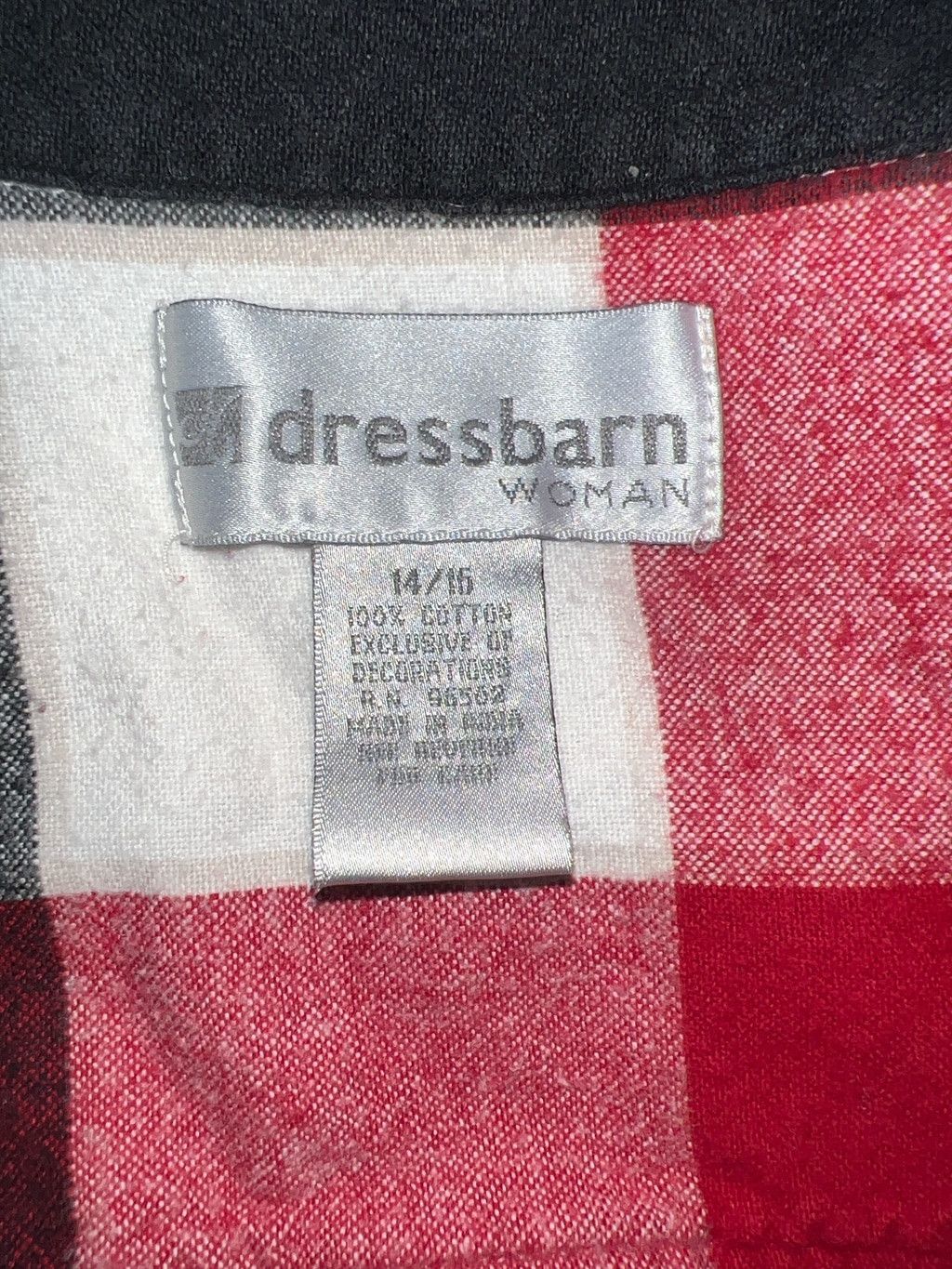 Other Dress Barn Women's Plaid Shirt 14/16 Red Black Size XL / US 12-14 / IT 48-50 - 5 Thumbnail