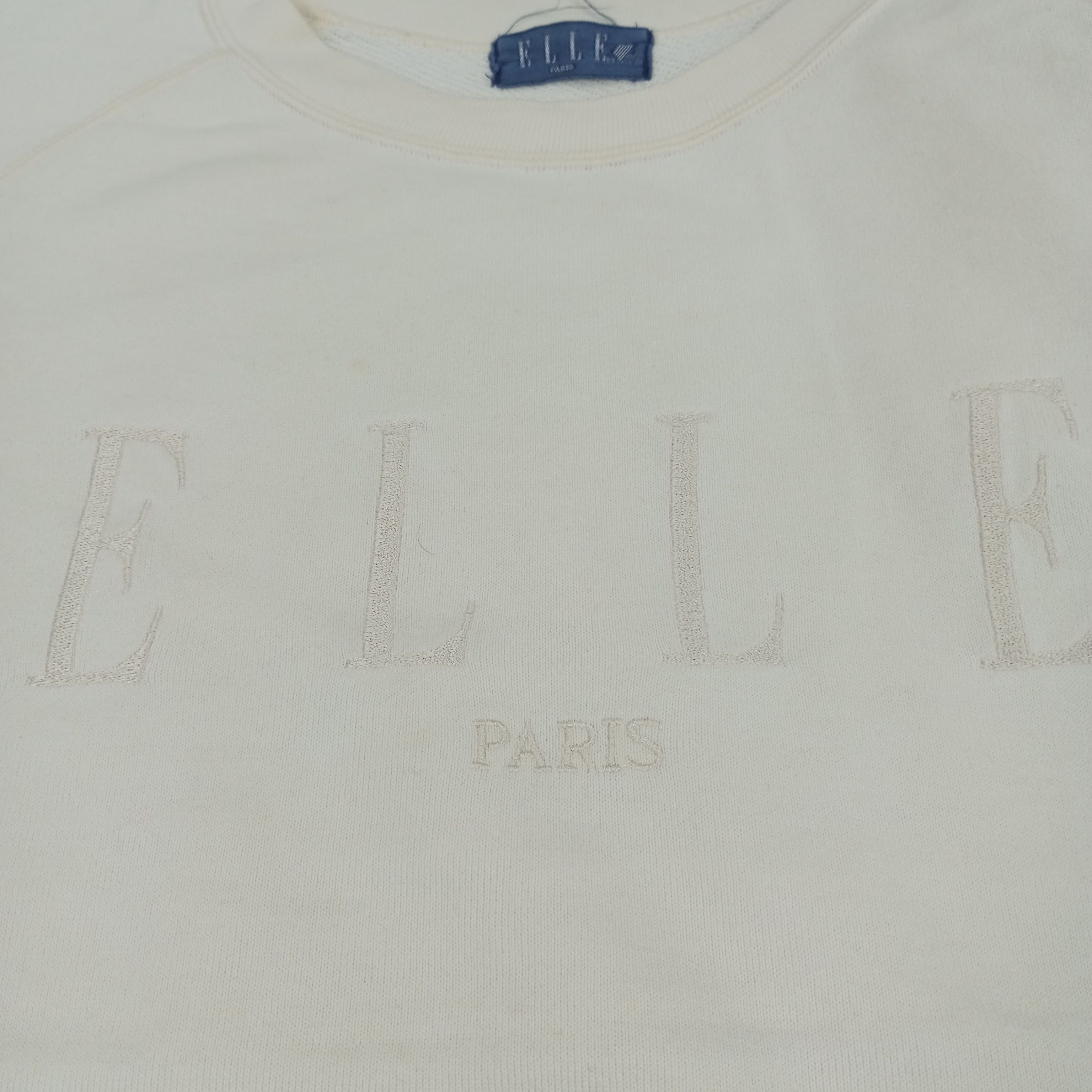 Vintage Elle Paris Center Spellout Design Sweatshirt Size US L / EU 52-54 / 3 - 9 Thumbnail
