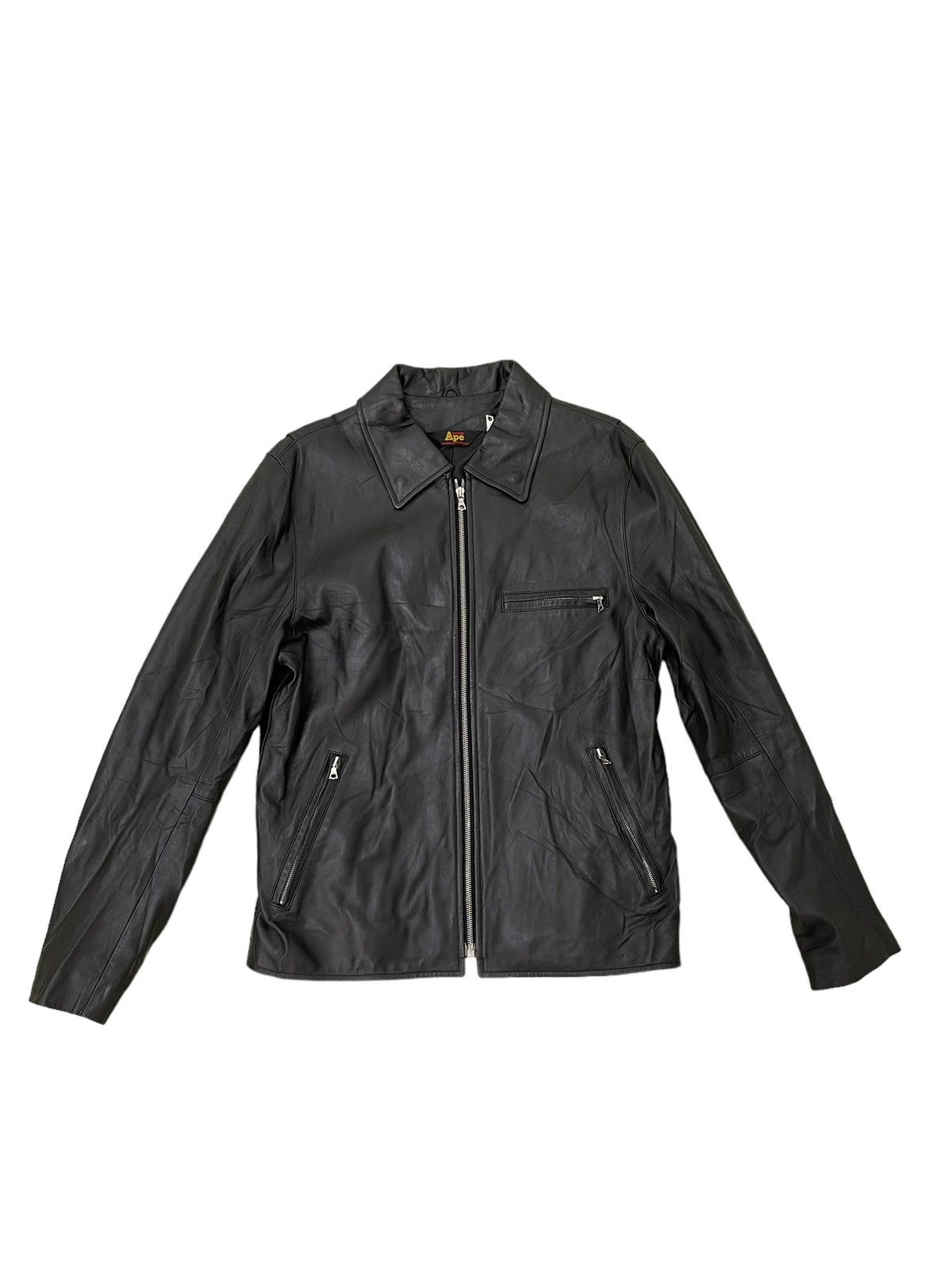 Bape Bape Sheep Skin Leather Jacket Nigo Bathing Ape Y2K 2🟦 Size US L / EU 52-54 / 3 - 4 Thumbnail