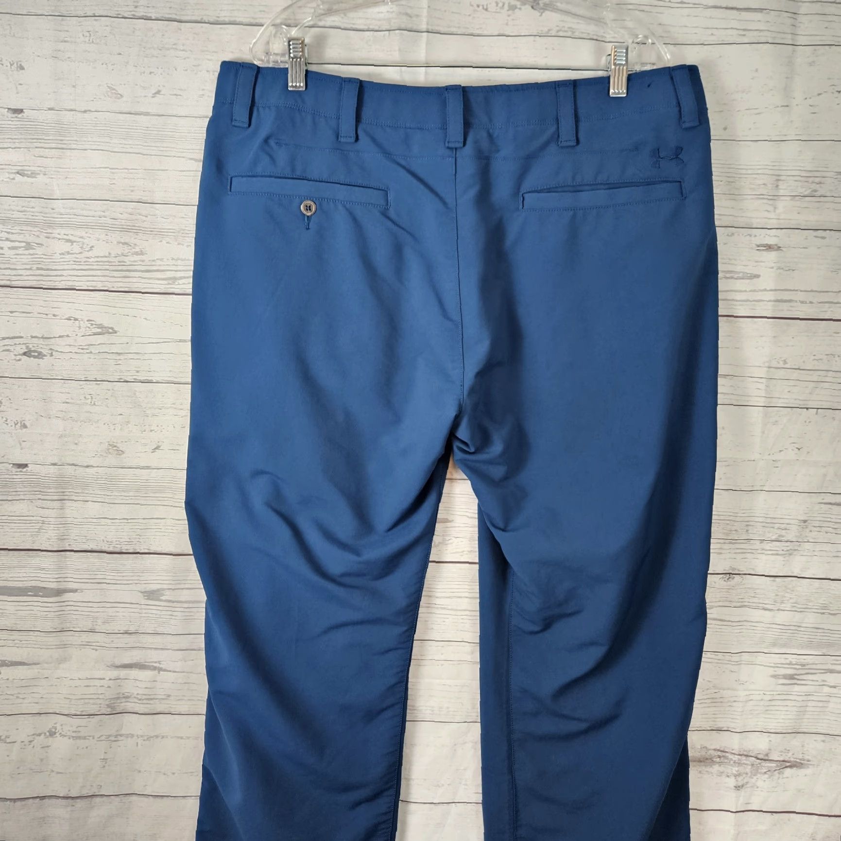 Under Armour Under Armour Mens Pants Straight Leg Sz 40 Solid Blue Nylon Blend Casual Activewear Size US 40 / EU 56 - 4 Thumbnail