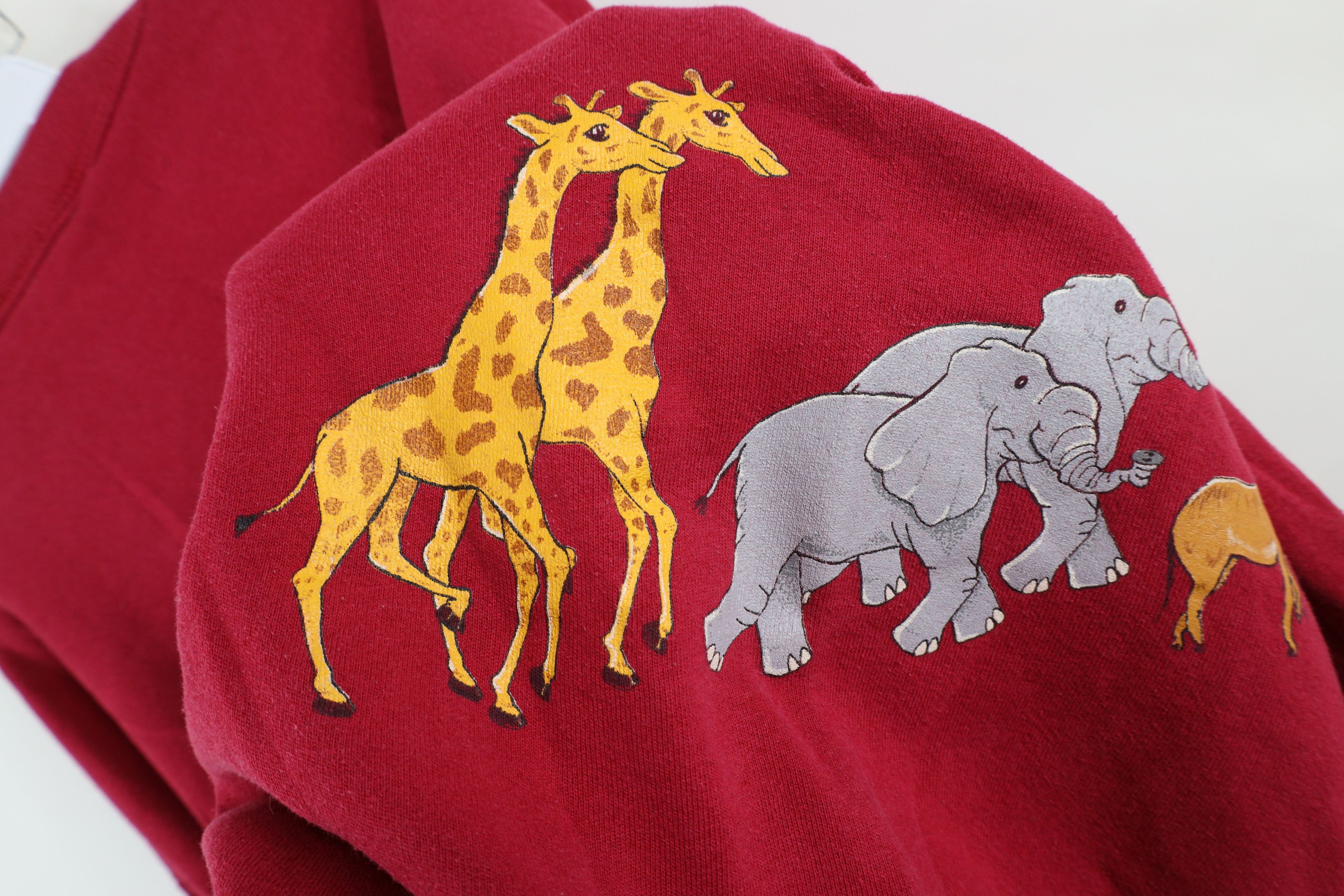 Vintage Vintage 90s Streetwear Christian Noahs Animals Sweatshirt Size 4XL / US 24-26 - 9 Thumbnail
