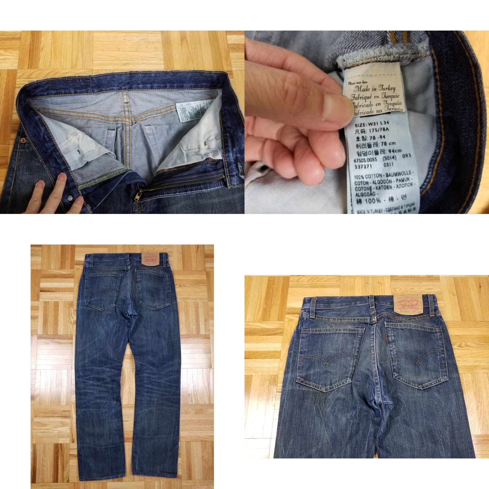 Levi's VINTAGE LEVIS DENIM JEANS BIG E RED LINE SELVEDGE SINGLE STICH 505-217 31X34 LVC JEANS Men Blue Denim 90s Size US 31 - 8 Thumbnail