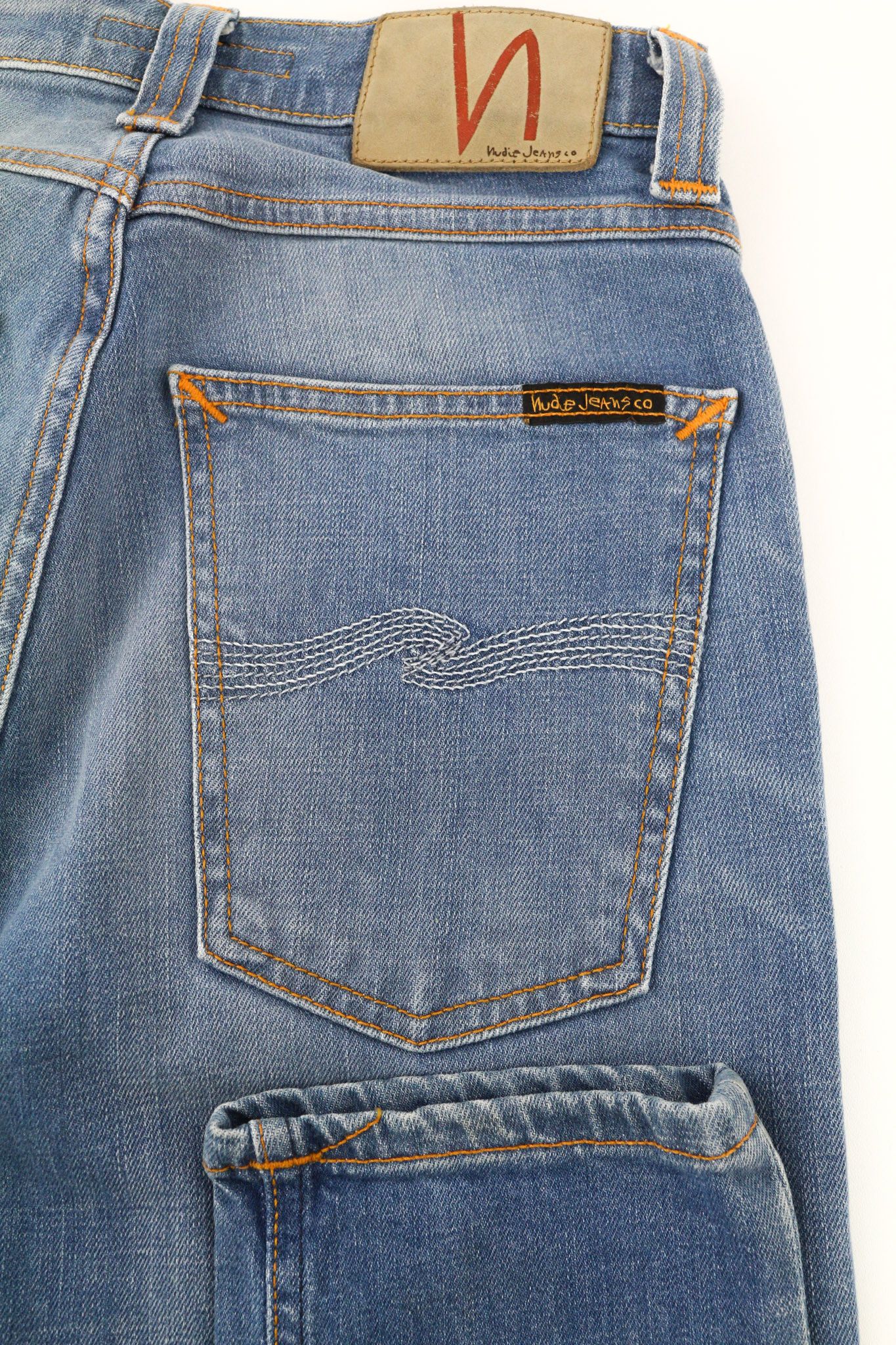 Nudie Jeans PIPE LED W27/L34 Crispy Pepper Blue Stretch Jeans 80453 Size 27" / US 4 / IT 40 - 6 Thumbnail