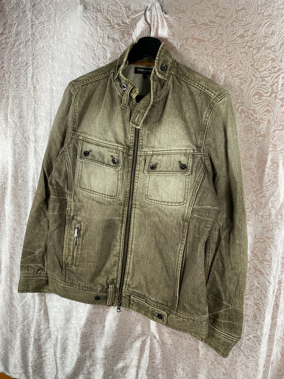 Nicole Club Hideaways Nicole Vintage Denim Jacket Olive Brown Workwear Size US S / EU 44-46 / 1 - 4 Thumbnail