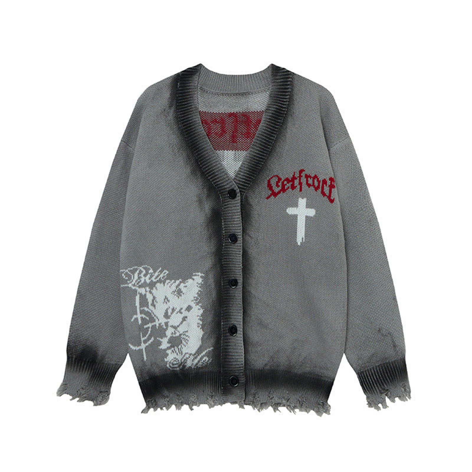 Other Distressed Knit Cardigans with Graphic Cross Size US L / EU 52-54 / 3 - 1 Thumbnail