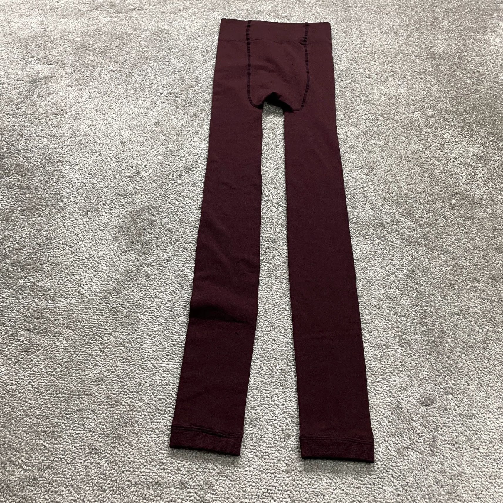 Vintage Warners Blissful Benefits Leggings Women 2-3XL Maroon Athletic Compression Size 26" / US 2 / IT 38 - 2 Thumbnail