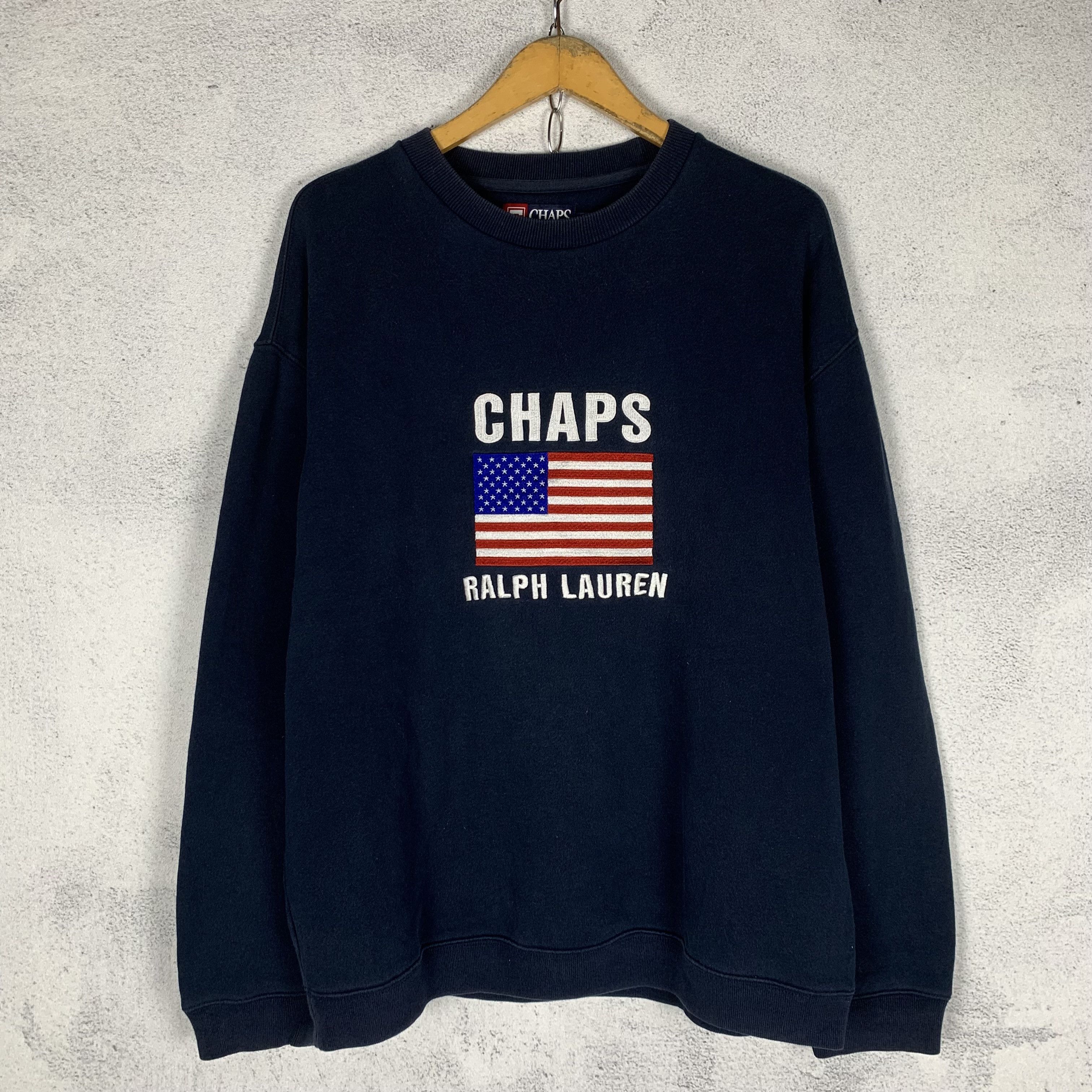 Chaps Ralph Lauren Vintage Chaps Ralph Lauren USA Flag Sweatshirt Crewneck Size US L / EU 52-54 / 3 - 1 Thumbnail