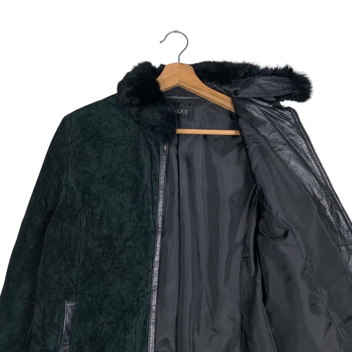 Japanese Brand MOSAIQUE Rabbit Fur Pigskin Jacket #1510-C68 Size M / US 6-8 / IT 42-44 - 10 Thumbnail