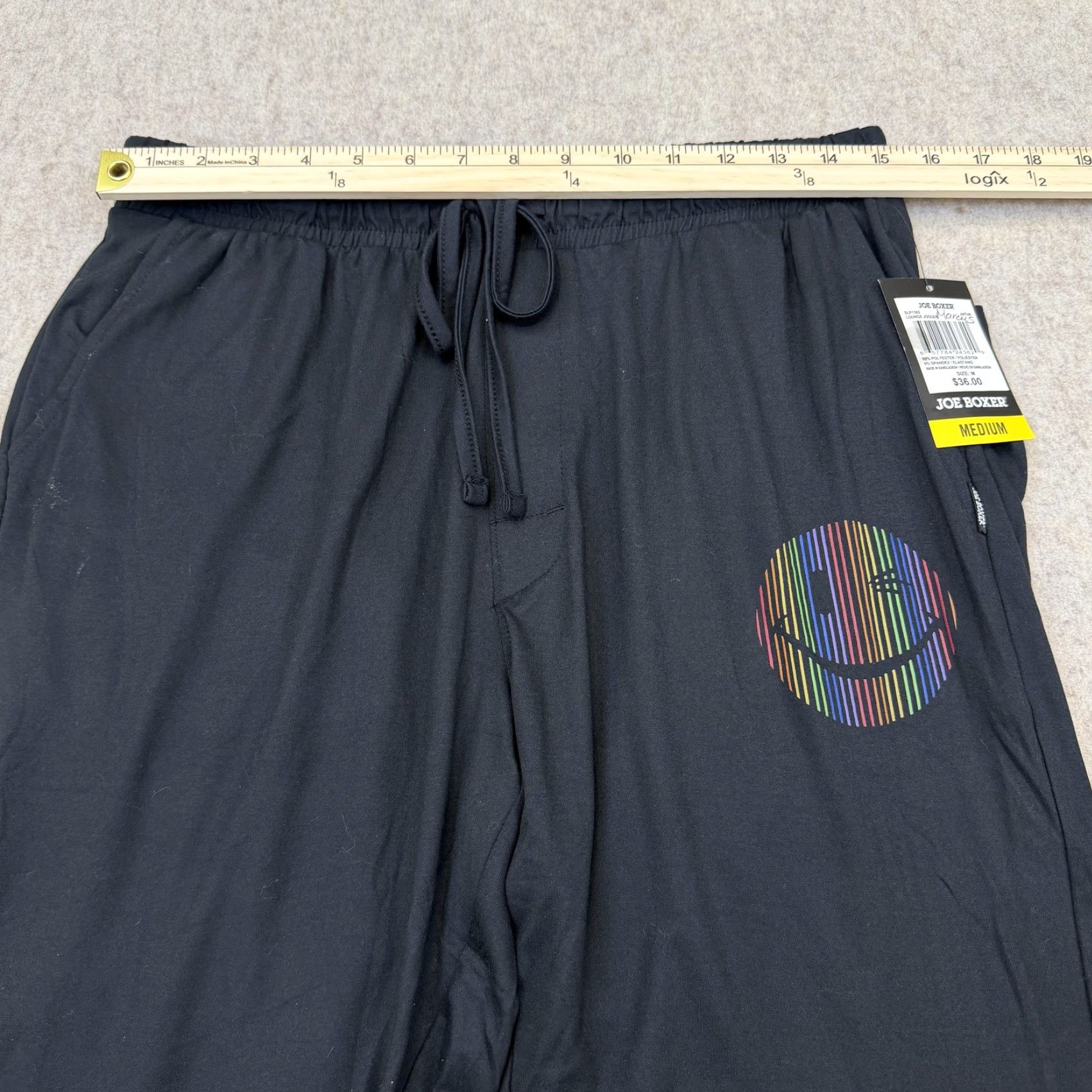 Joe Boxer Joe Boxer Lounge Pants Mens Medium Gray Smiley Face Emoji Jogger Sleepwear Size US 31 - 7 Thumbnail