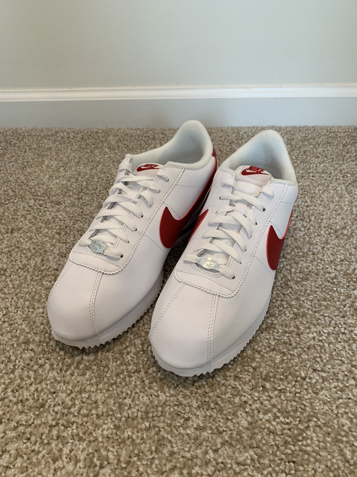image of Nike Cortez Basic Forrest Gump Shoes in White, Men's (Size 11)