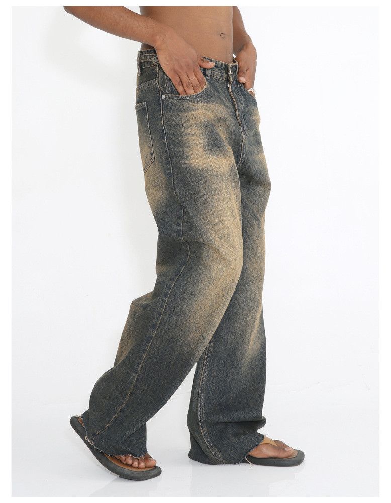 Jean × Vintage faded mud dye grunge hiphop loose baggy jeans Size US 28 / EU 44 - 3 Thumbnail