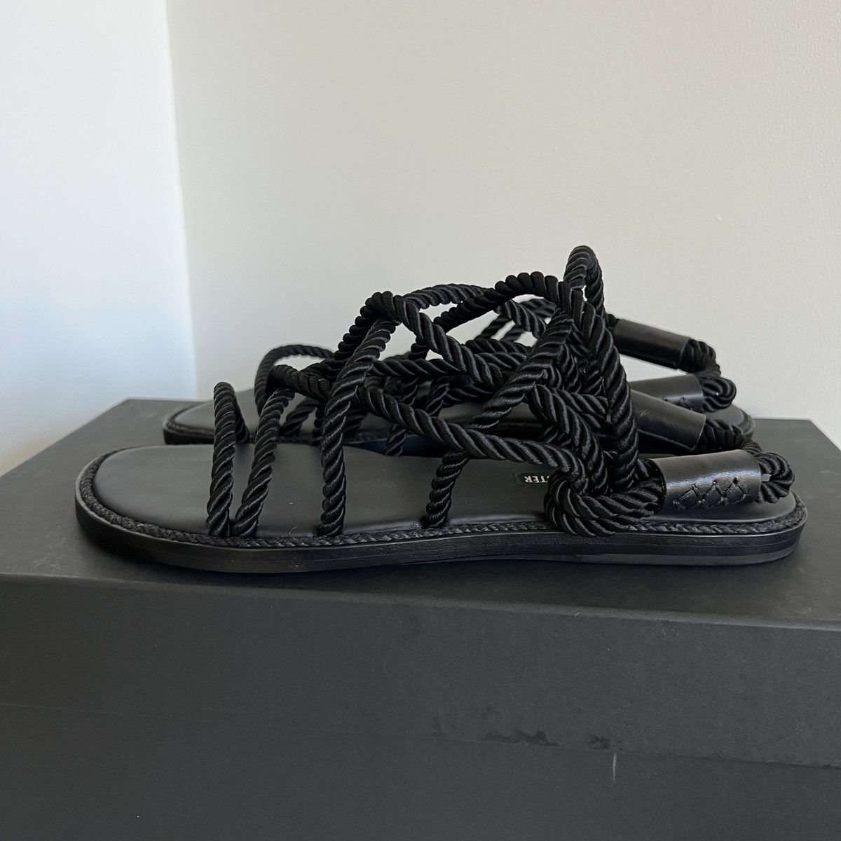 Ann Demeulemeester Ann Demeulemeester black nero leather cord strap sandals Size US 8 / IT 38 - 2 Thumbnail