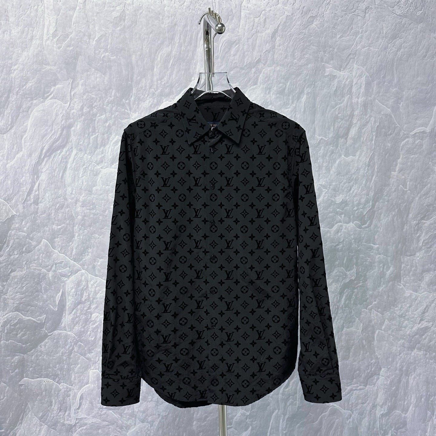 Louis Vuitton Louis Vuitton All-Over Flocked Long-Sleeve Shirt Size US M / EU 48-50 / 2 - 1 Thumbnail